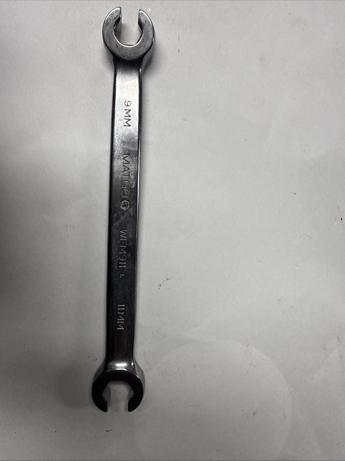 USED , MATCO TOOLS 9MM X 11MM LINE WRENCH, PART #WFM911