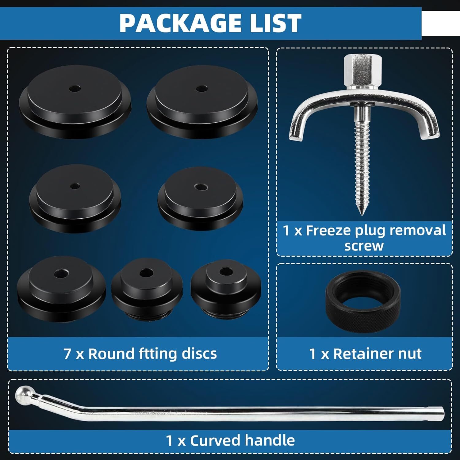 10PCS Diesel Freeze Frost Plug Installer & Remover Kit for Engine Repair w/ Case