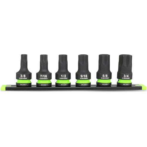 GRIPEDGE RPT Impact Hex Driver Set – 6-Pc 1/2’’ Drive Short SAE IHCS6S GRIP EDGE