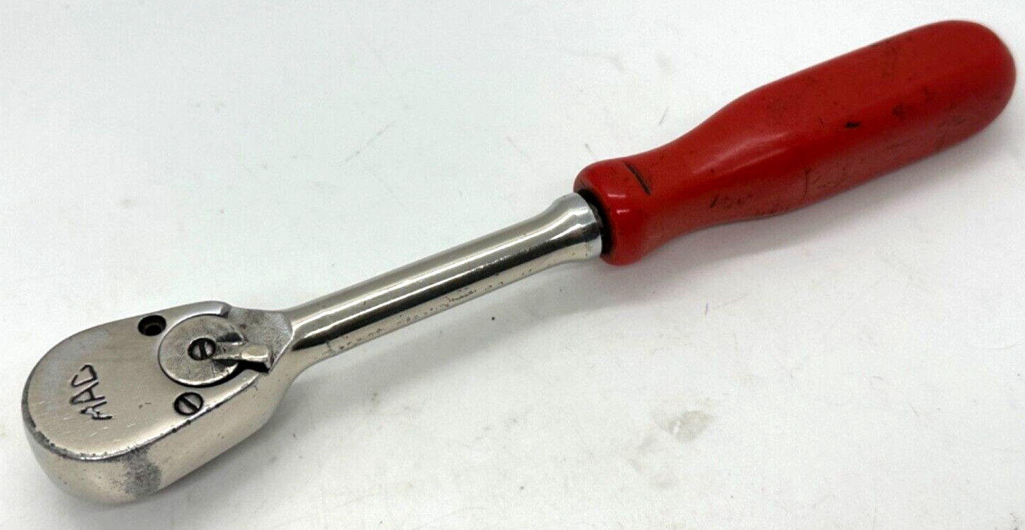 🇺🇸 MAC Tools USA 3/8″ DR Ratchet RED Socket Wrench Pear Fixed Head 8″ Long