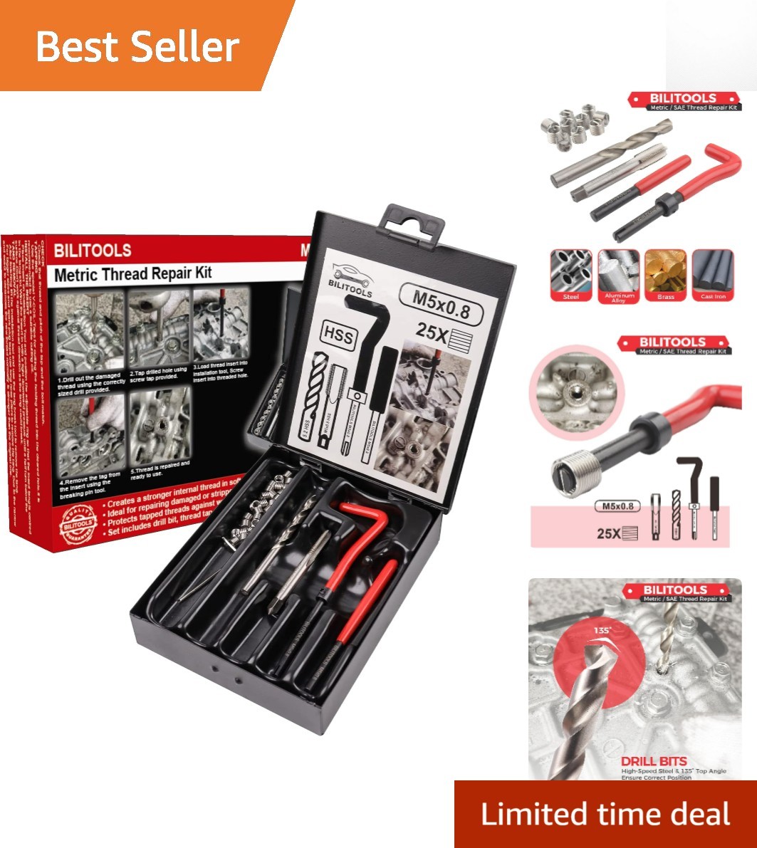 M5x0.8 HSS Drill Thread Repair Kit – Effortless Reinforcement & Restoration