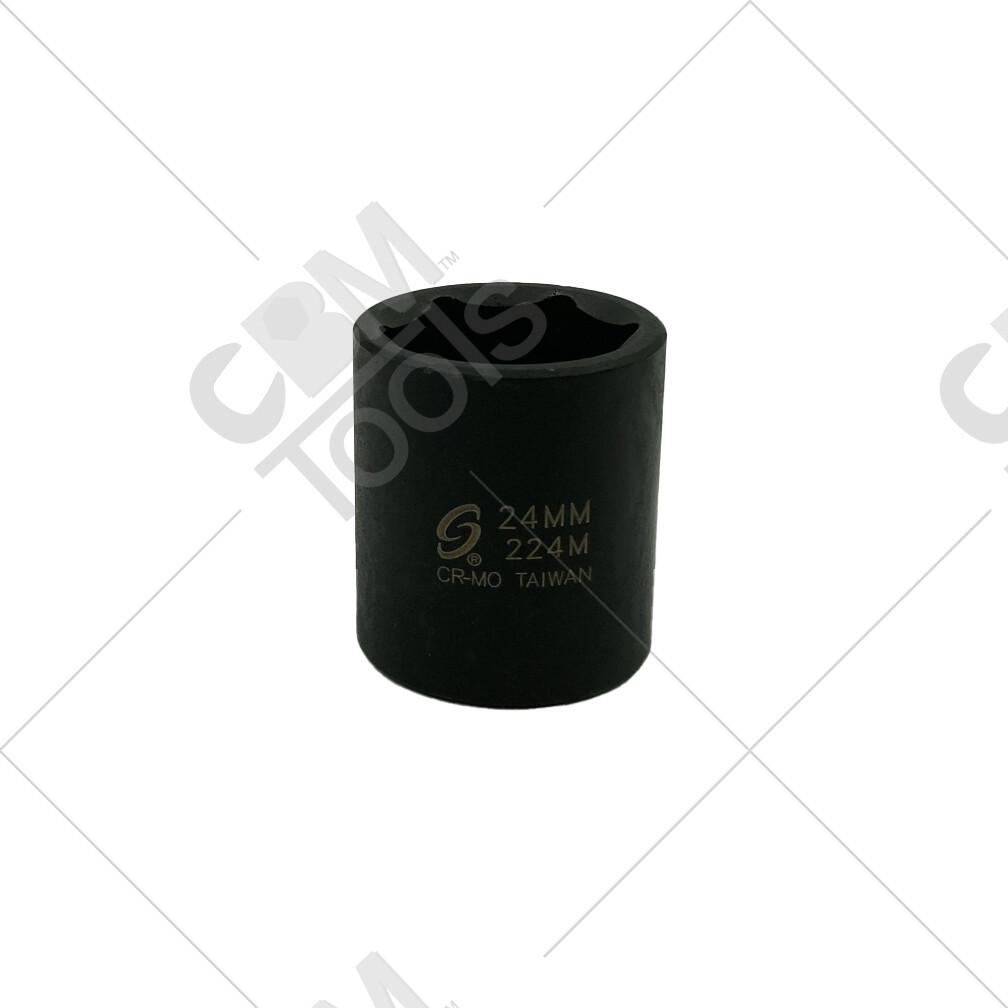 Sunex 224M 1/2″ Drive 6 Point 24mm Impact Socket