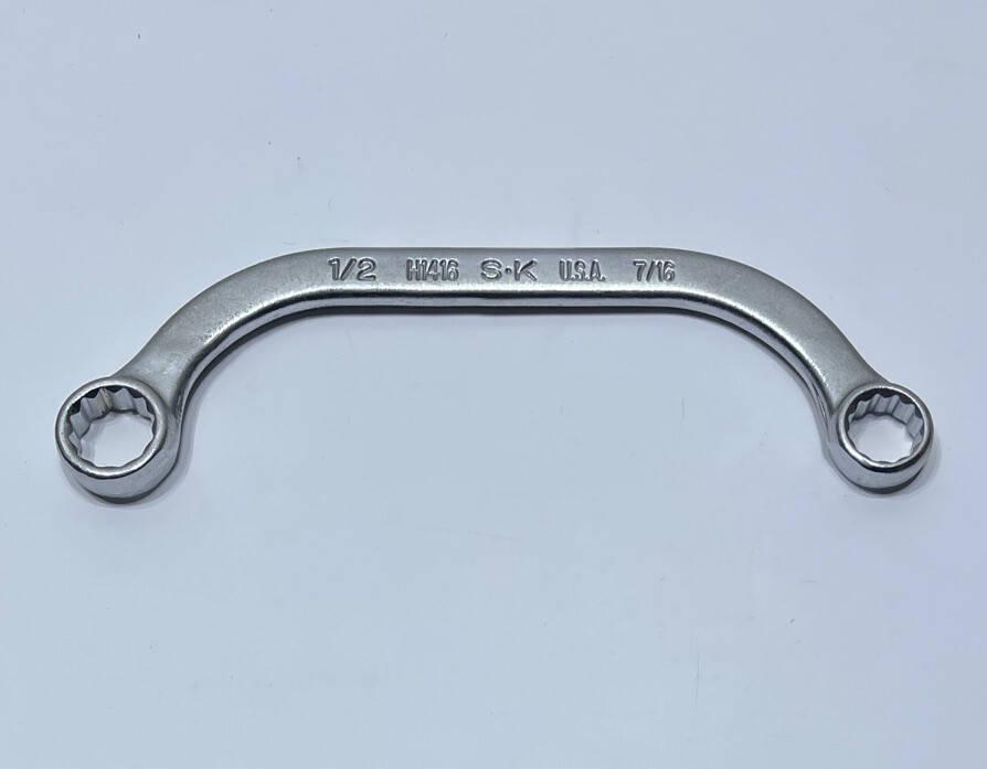 SK Hand Tools H1416 SAE 1/2″ x 7/16″ 12 Point Half Moon Wrench USA