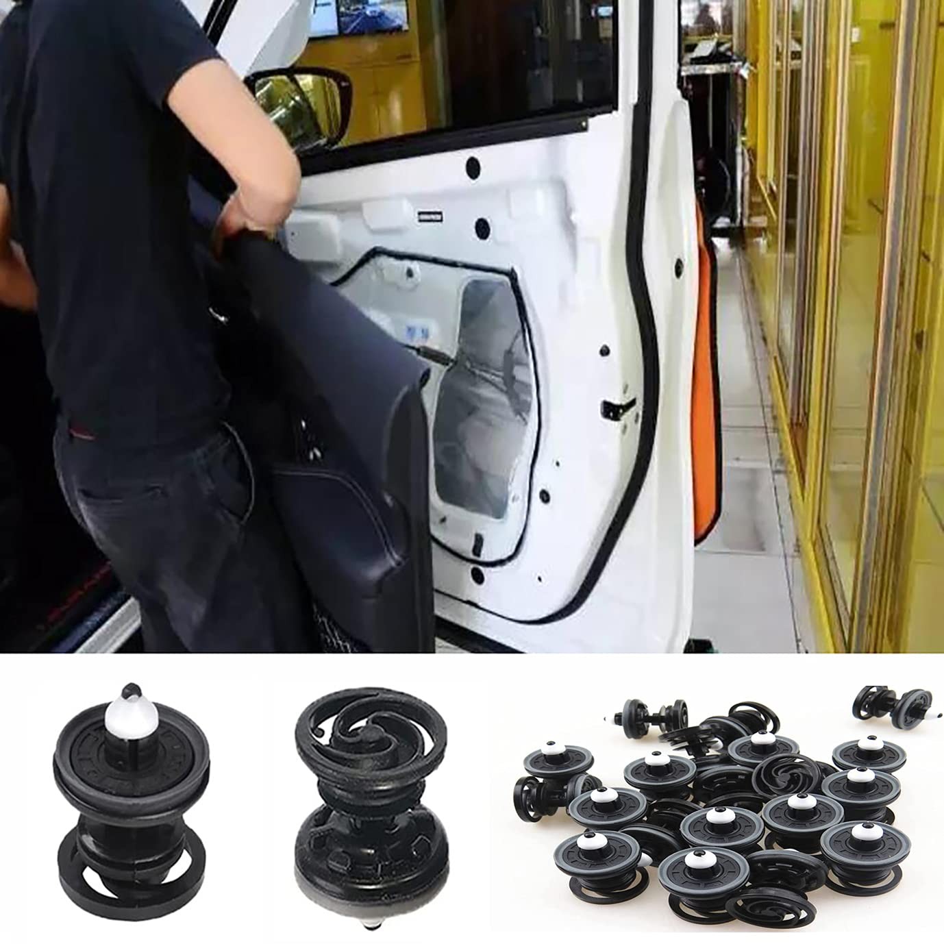 20 Pieces Car Interior Door Card Trim Clips Panel 23 millimeters, Black