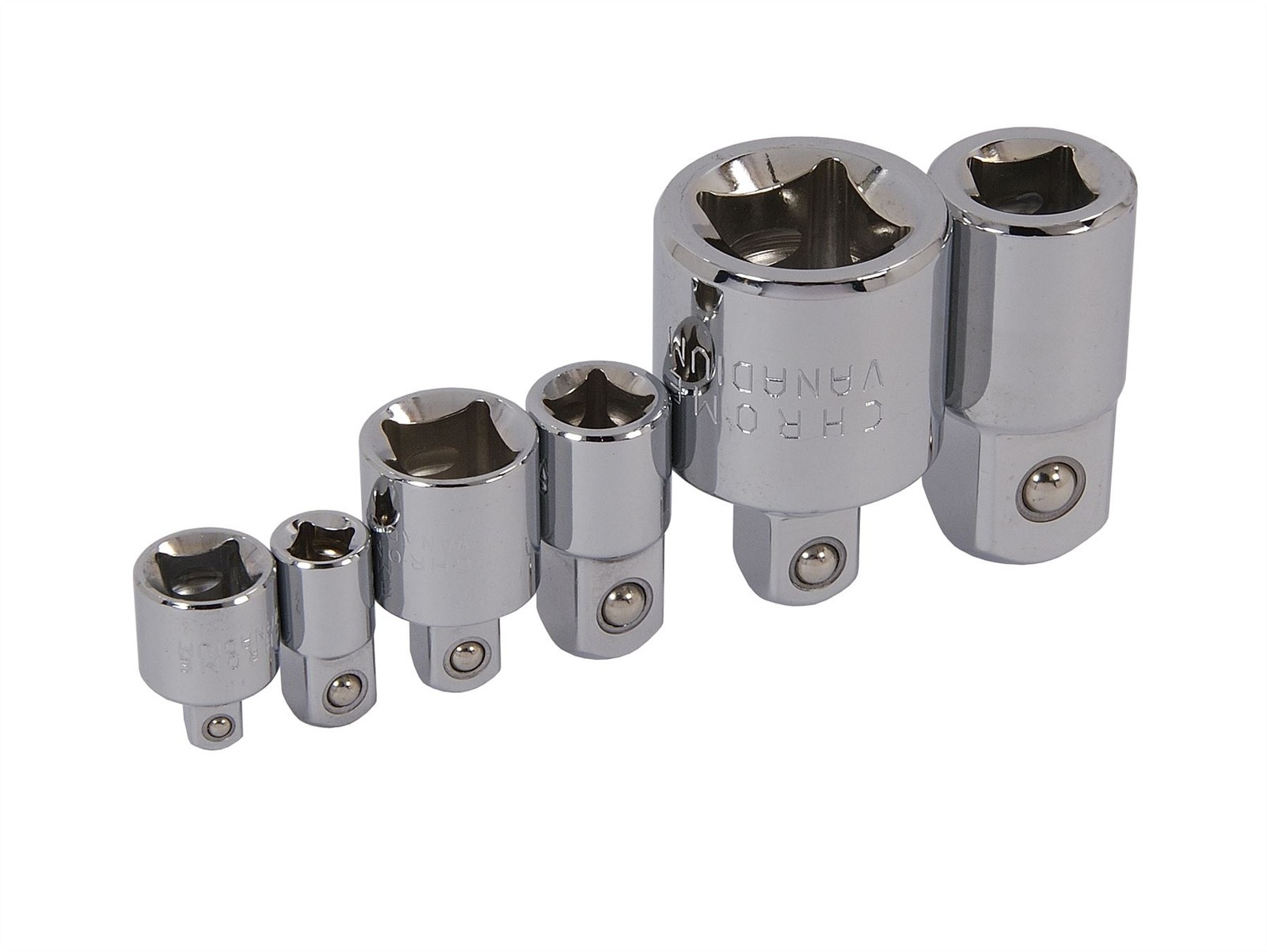6 Piece Socket Converter Adaptor Reducer Set Female To Male 1/4″ 3/8″ 1/2″ Drive