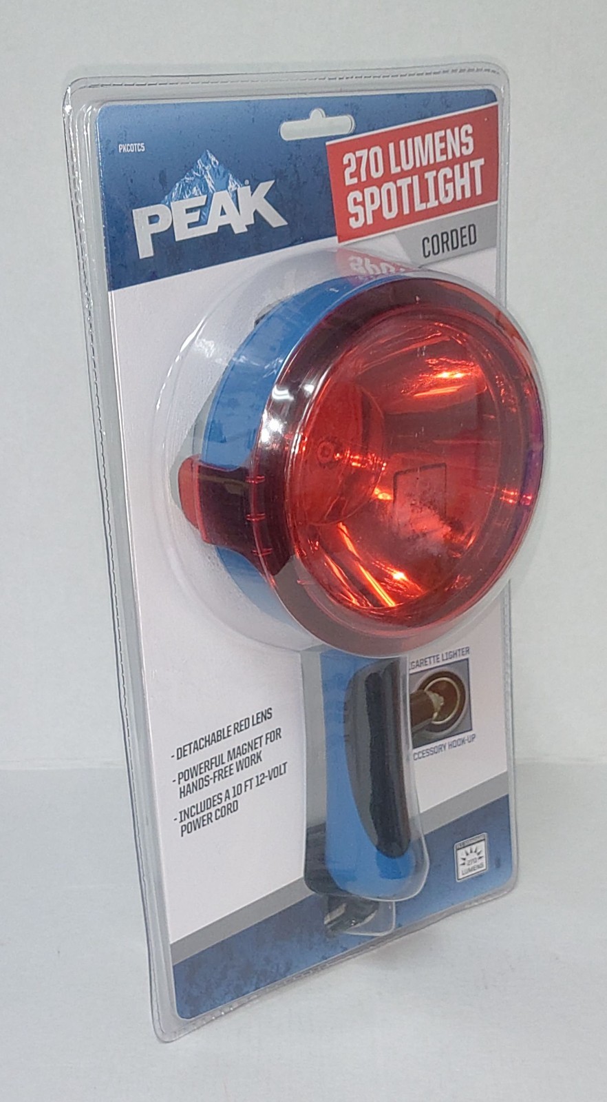 Peak 270 Lumens Spotlight Detachable Red Lens Corded PKC0TC5 Brand New