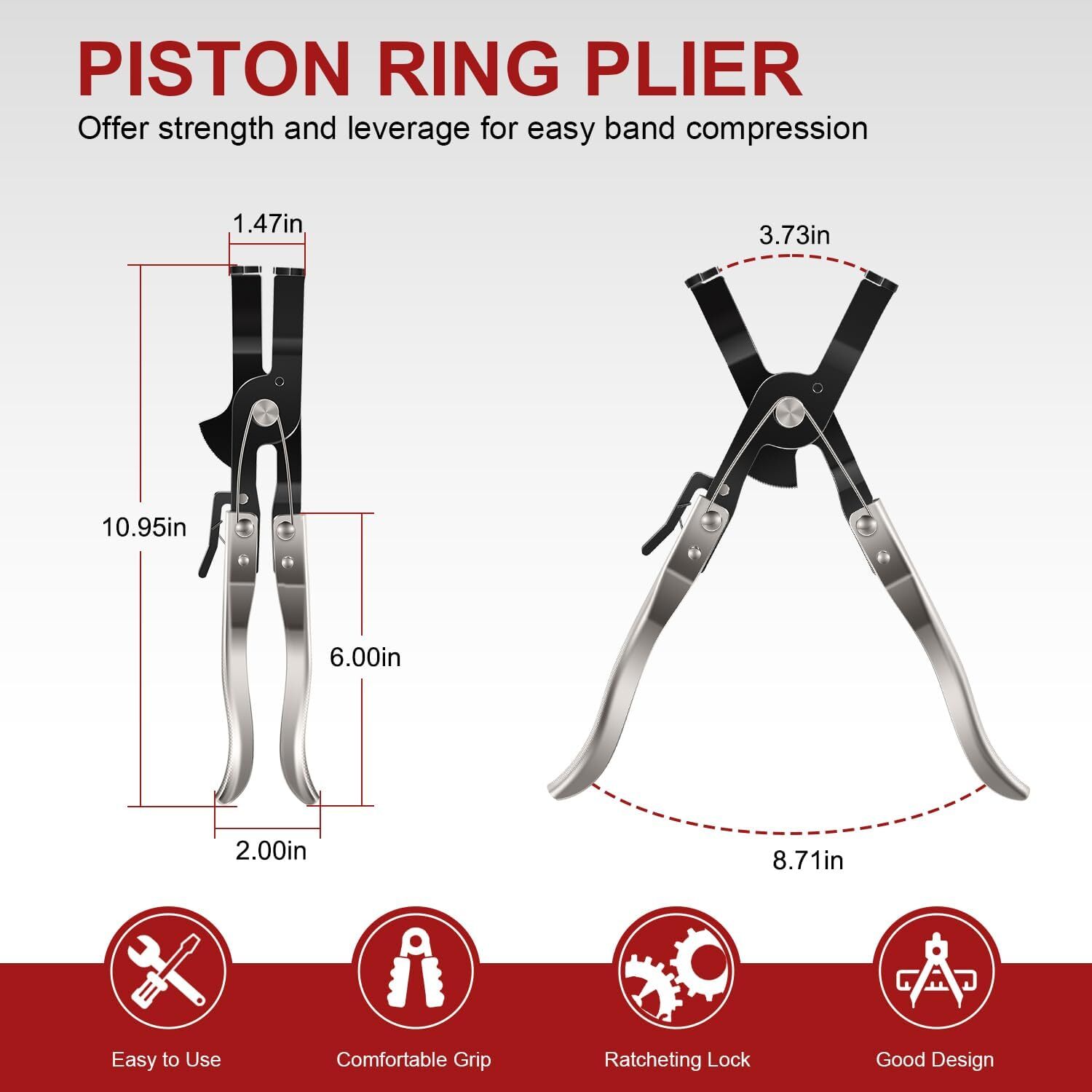 Piston Ring Compressor Tool Set 940387 Used for Car Engine,Vehicle Maintenance
