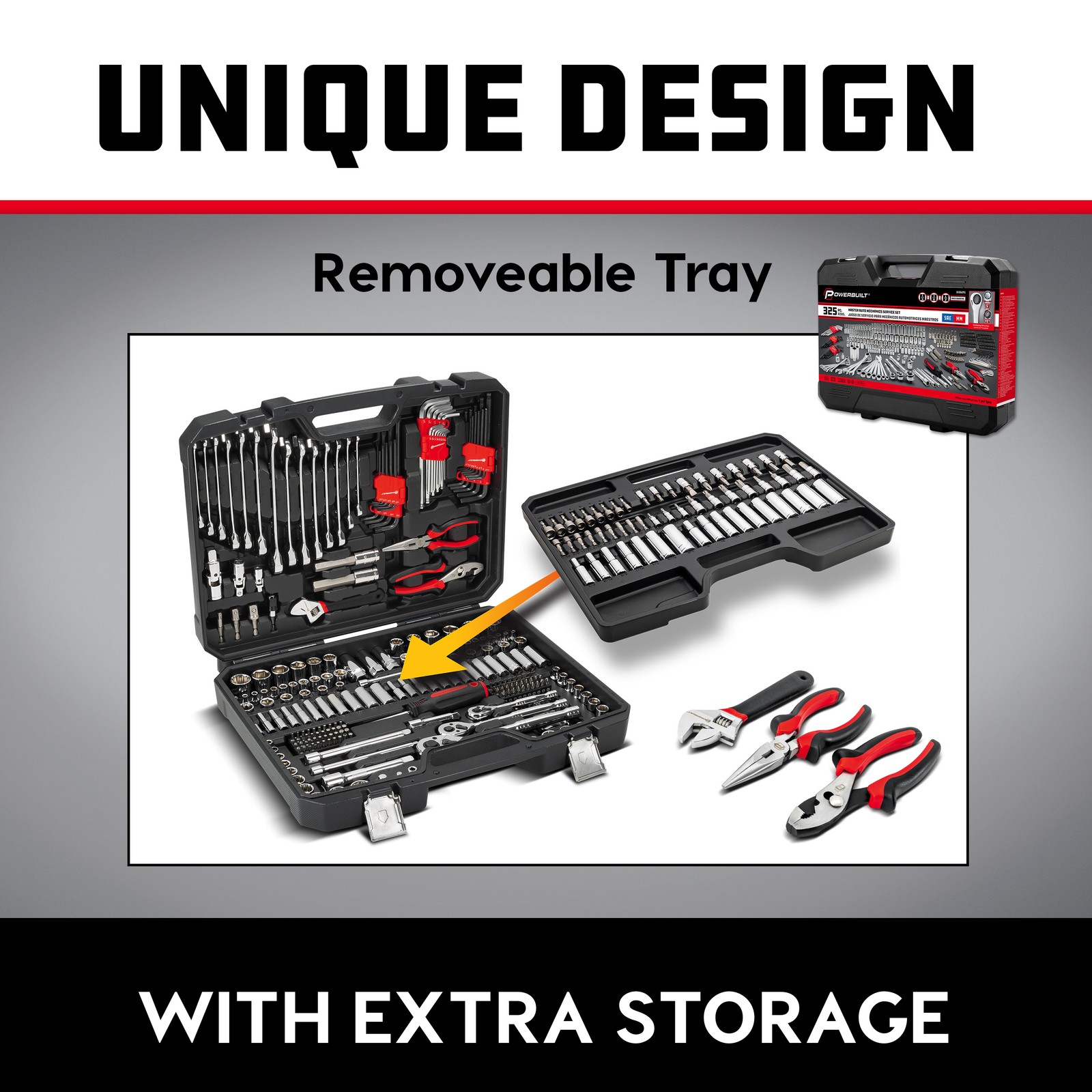 Powerbuilt 325 Piece Deluxe Mechanics Tool Set – 643042ECE