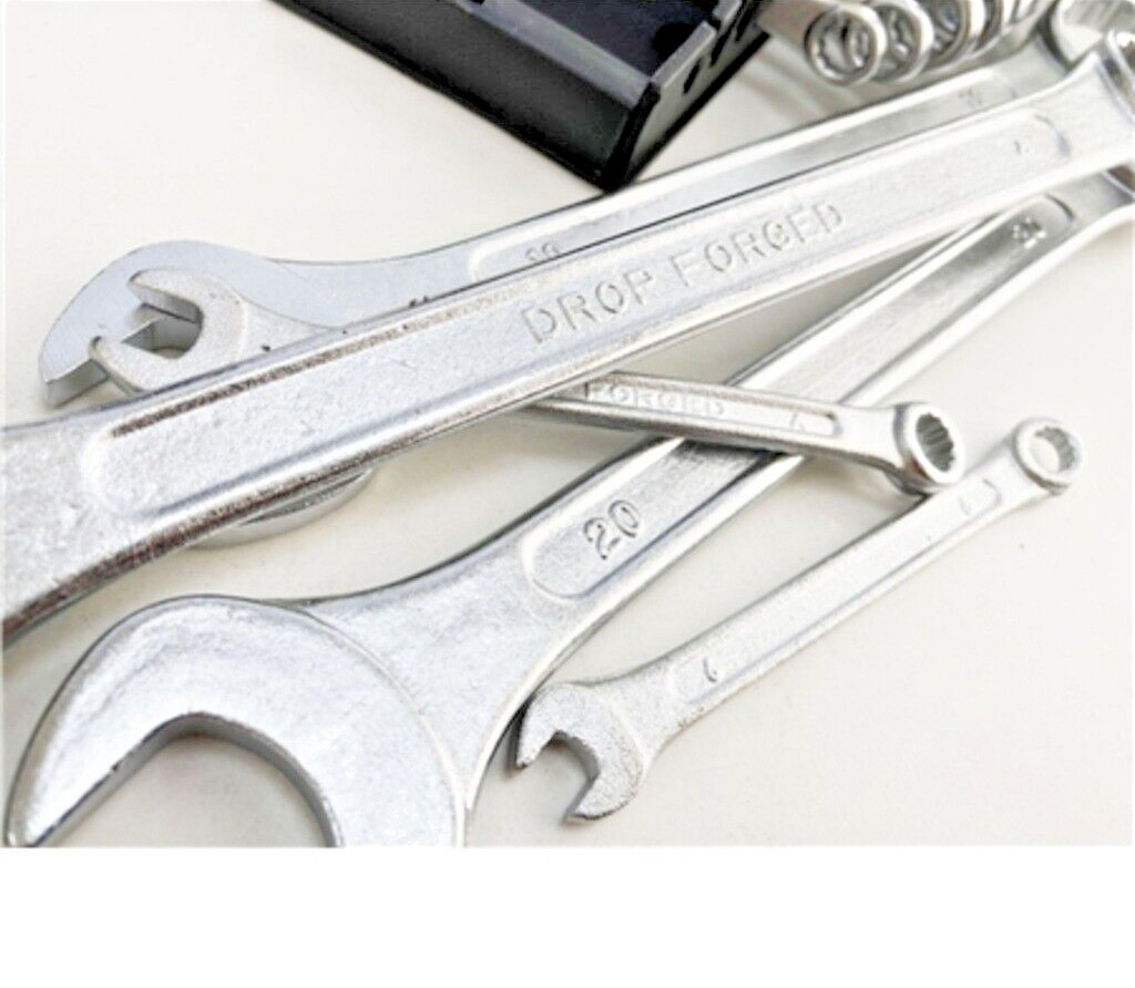 16 Piece Metric Combination Spanner Wrench Set, 6-22mm Ring/Open End