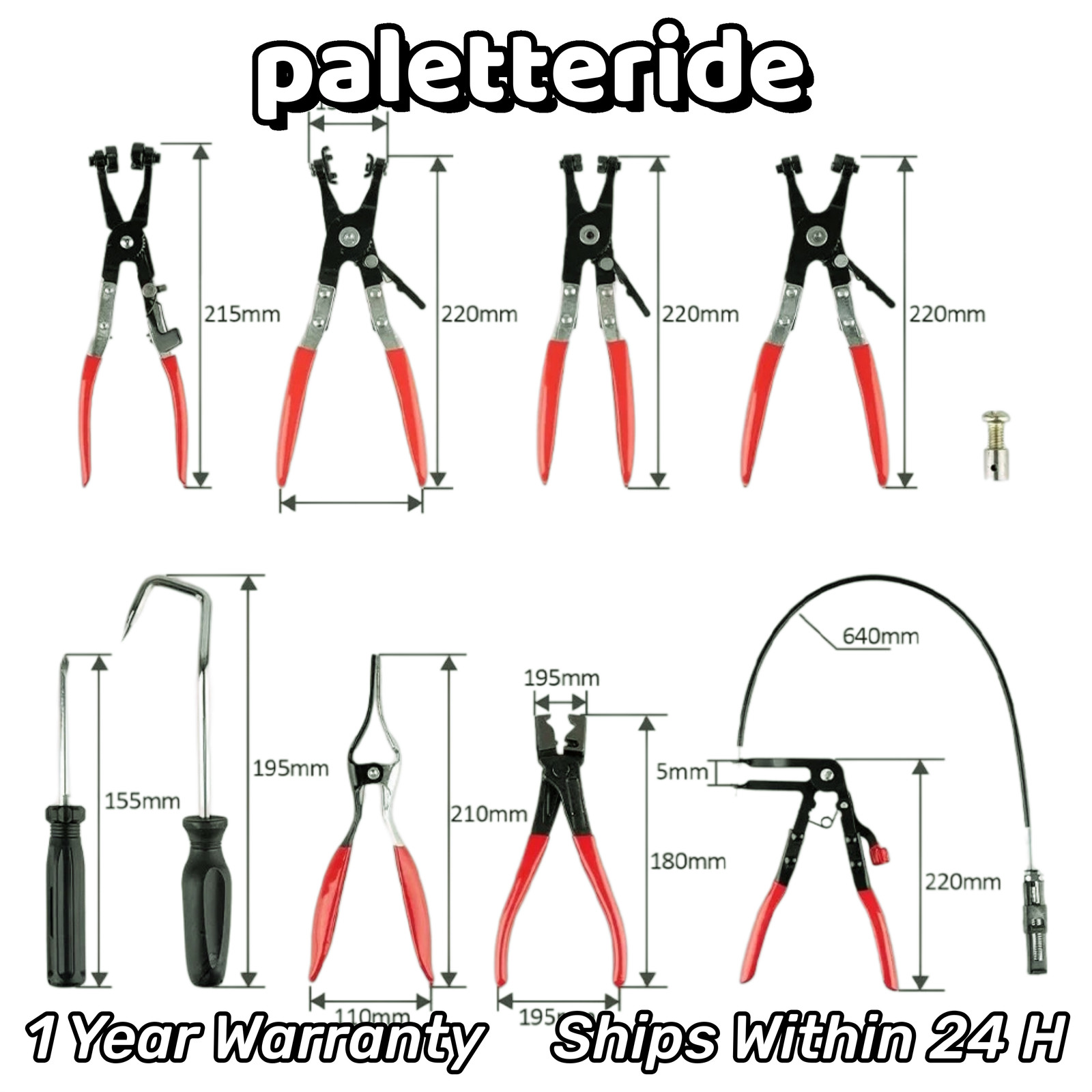 Hose Clamp Clip Remover Pliers Wire Long Reach Kit fit Fuel / Oil / Water Hose