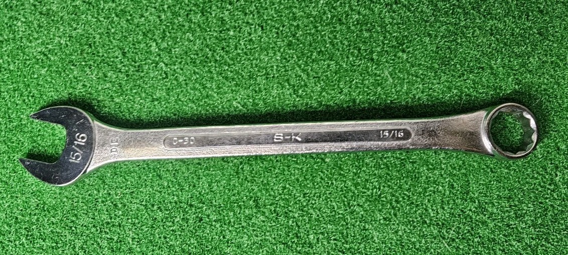 Vintage S-K Wayne 15/16” SAE Forged Alloy 12 Point Combination Wrench C-30 USA
