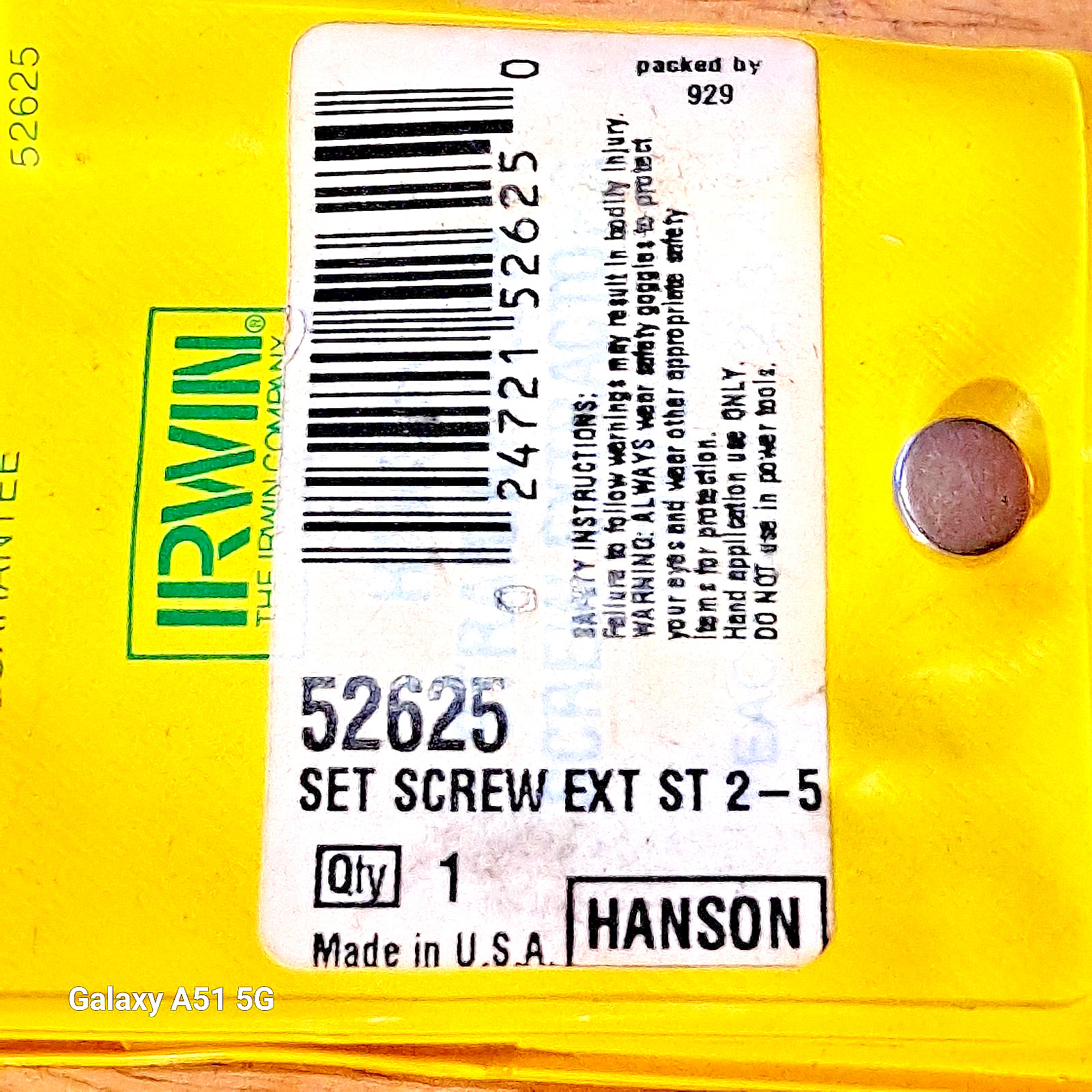 Irwin 52625 Hanson 4pc Straight Flute Screw Extractor Set NEW FREE SHIPPING