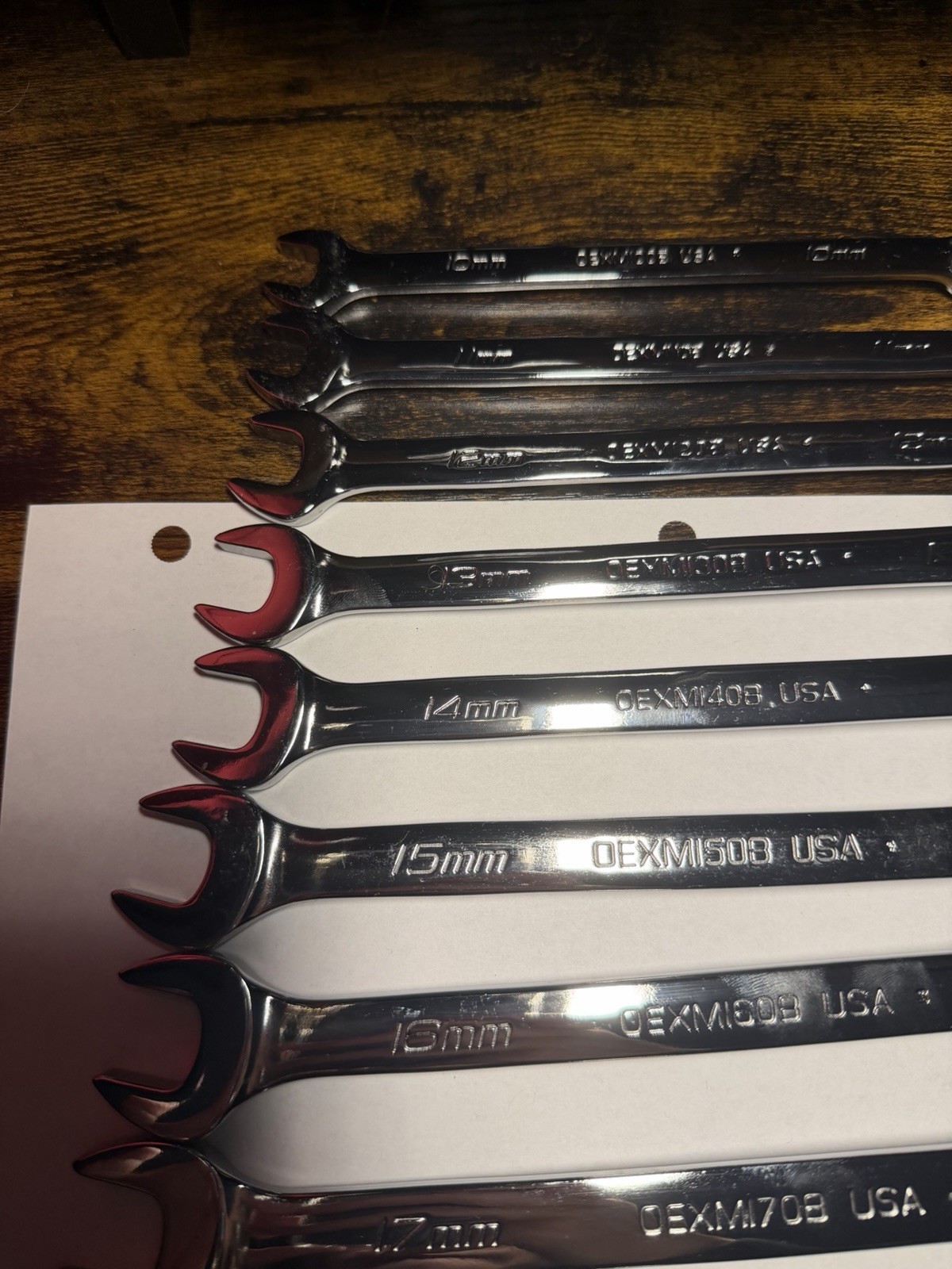 Snap On Tools NEW OEXM710B 10 Piece 10-19mm 12-pt Flank Drive Combo Wrench Set