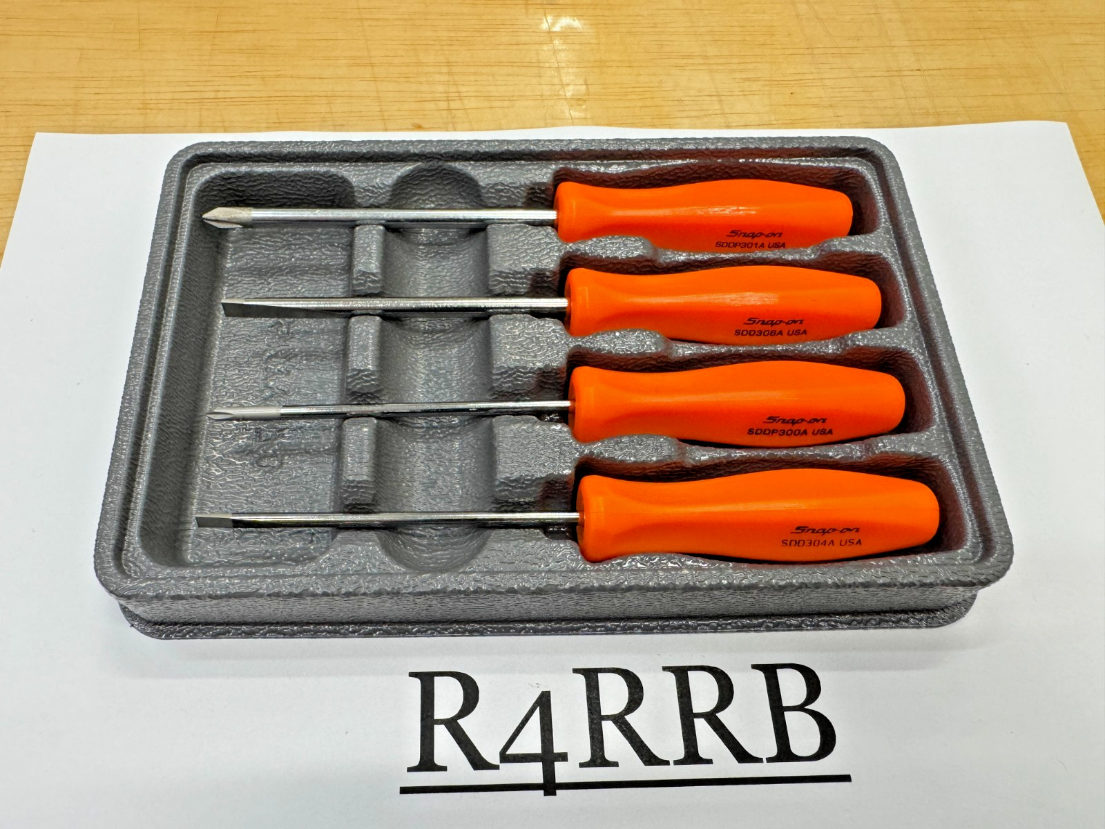 Snap-on Tools USA NEW ORANGE 4pc Mini Hard Grip Combo Screwdriver Set SDDX40AO