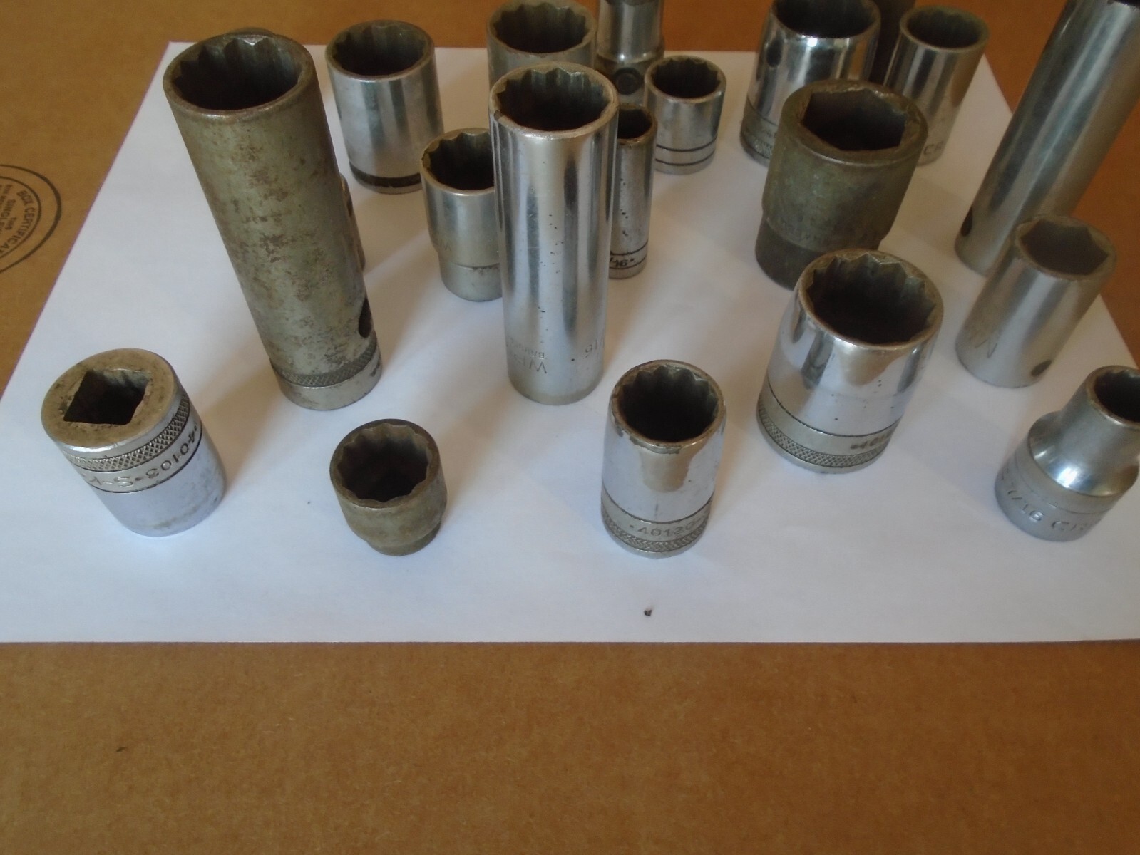 Lot of 20 Assorted Vintage Craftsman SK etc Sockets Made in USA sae 1/2 and 3/8