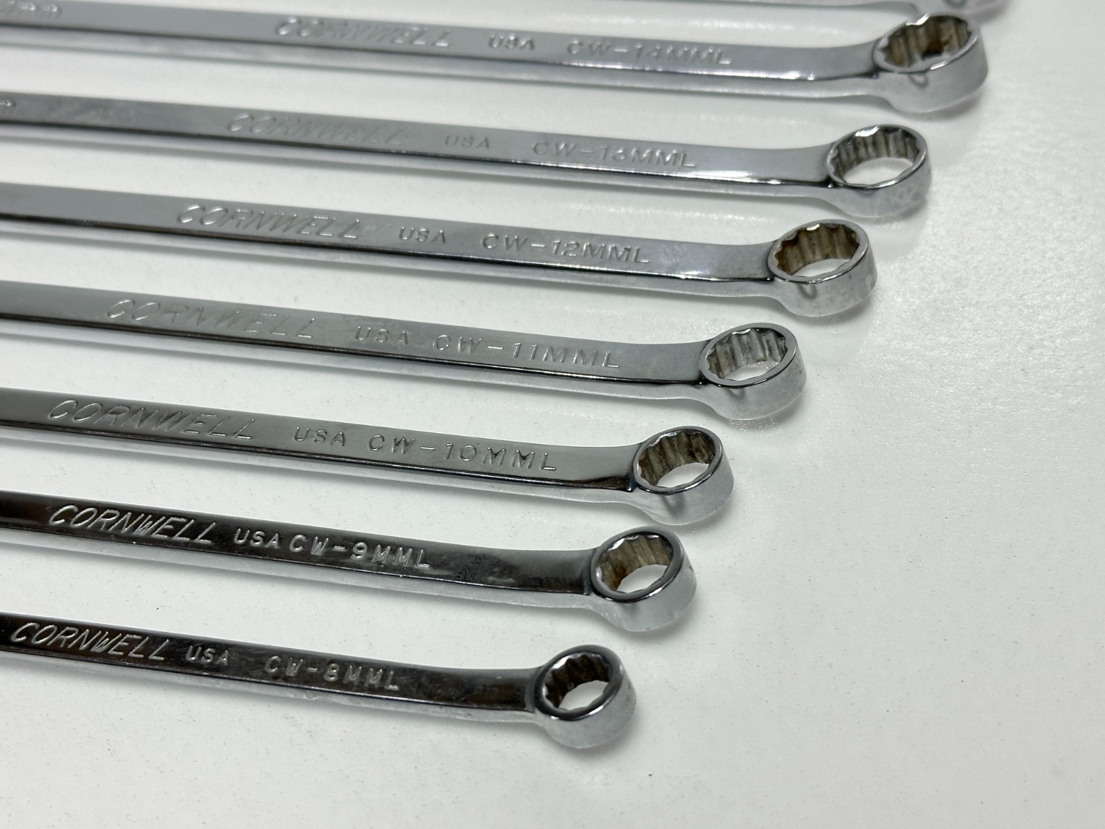 Cornwell USA WCM112LST 12pc Metric 8-19mm Extra Long Combination Wrench Set VTG