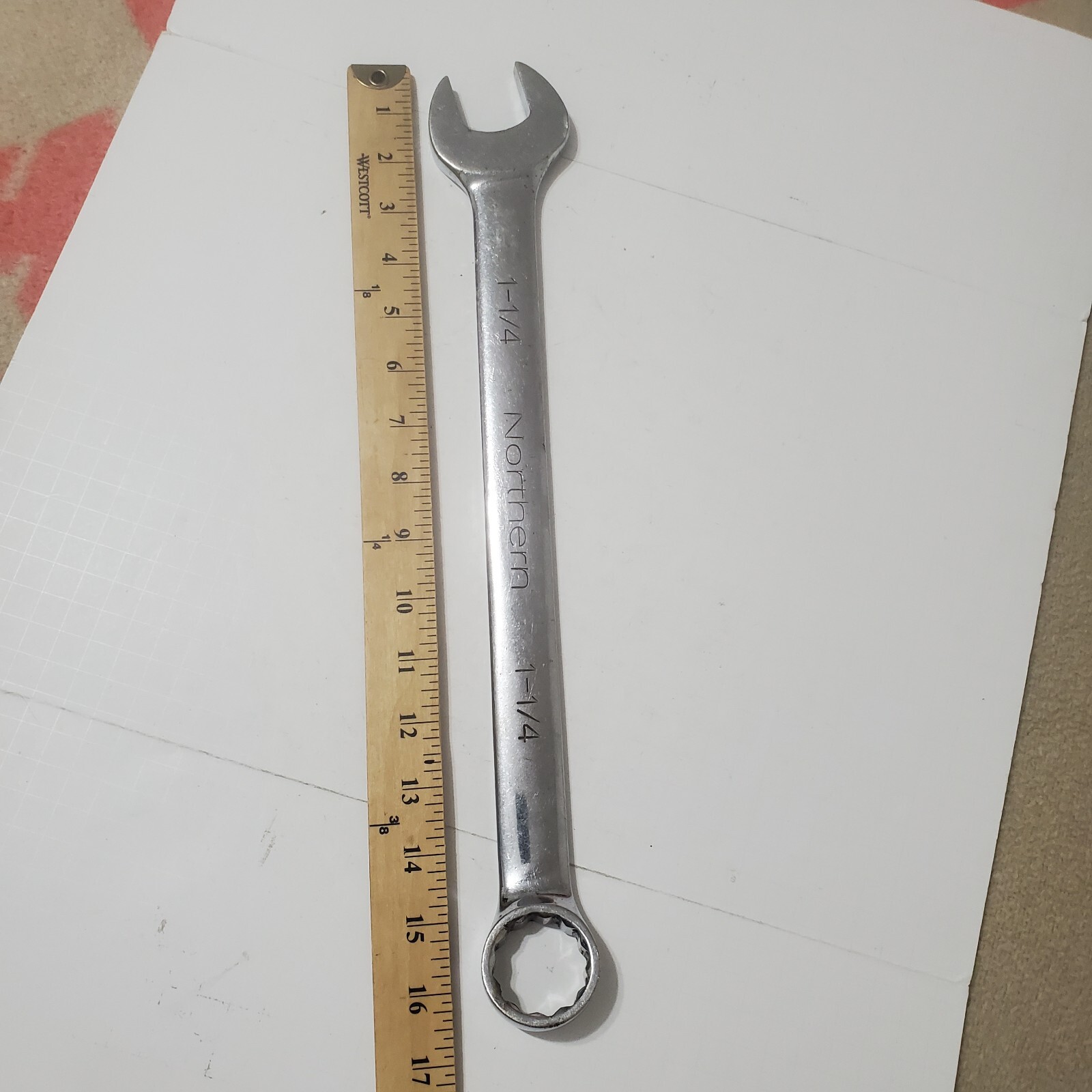 Northern Tools Large 1-1/4 Combination Wrench 12pt. SAE Chrome Finish