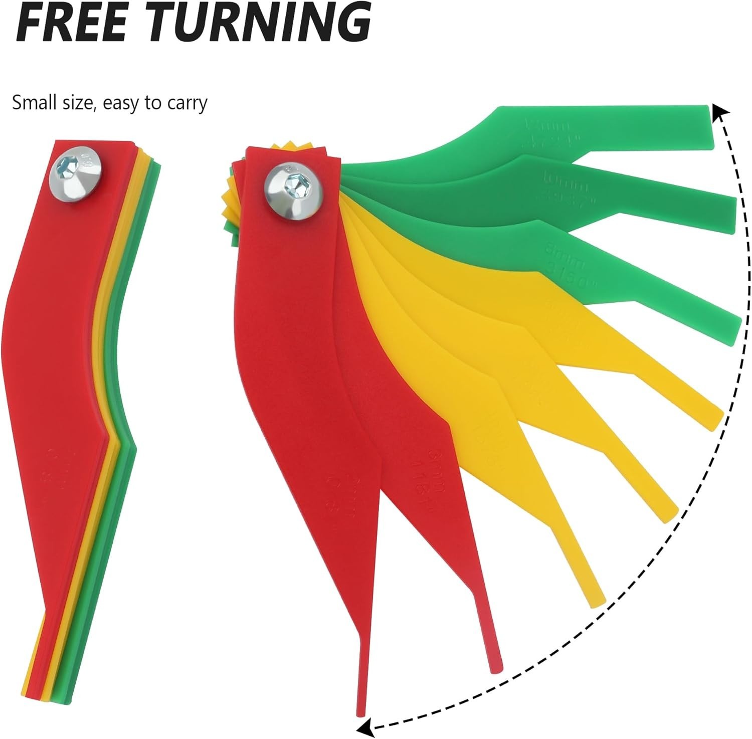 Lightweight Brake Pad Thickness Gauge – 8PCS Set with Metric & SAE Measurements