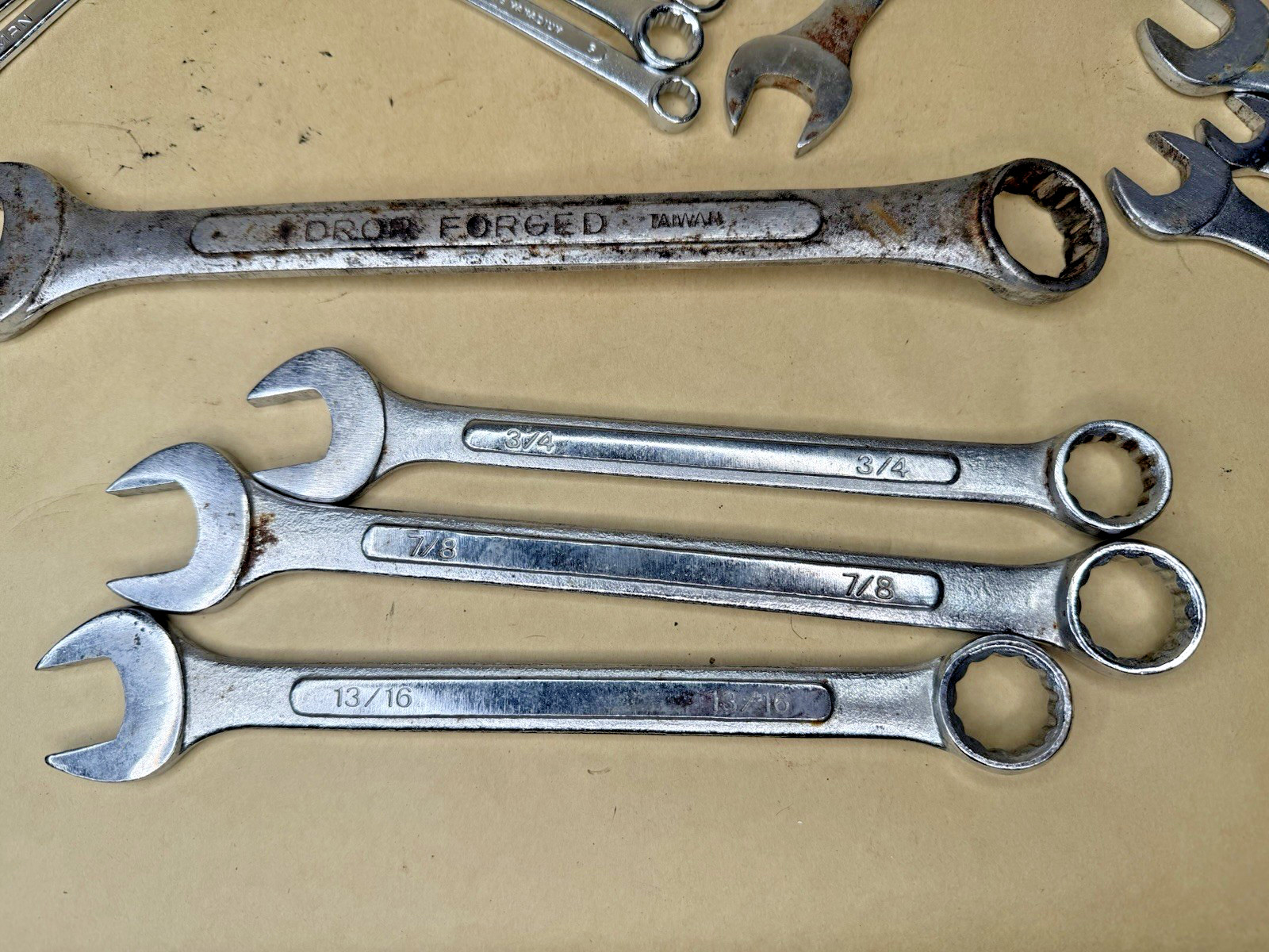 28 Pc Mixed Wrench Tool Lot Husky Craftsman Stanley Mastercraft Hyper Tough Chro