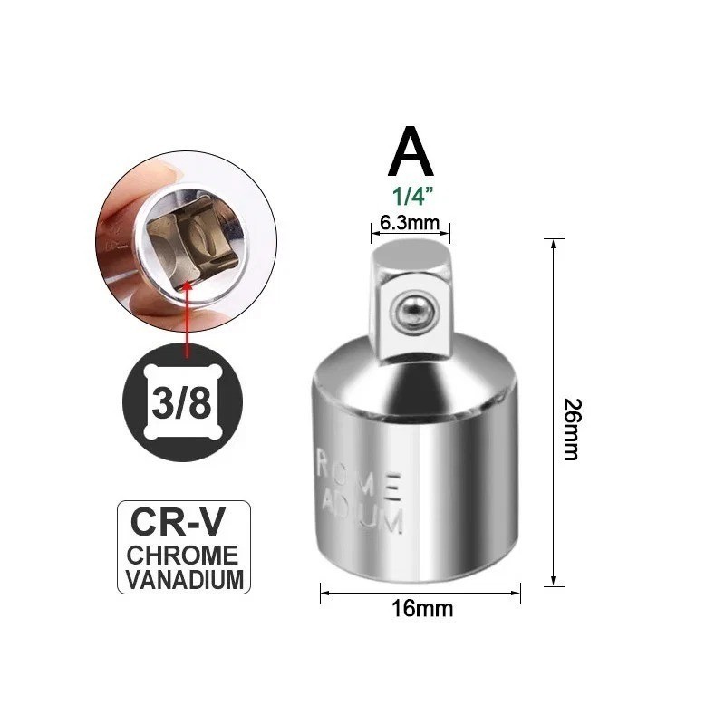 3/8″ to 1/4″ Socket Converter Adapter