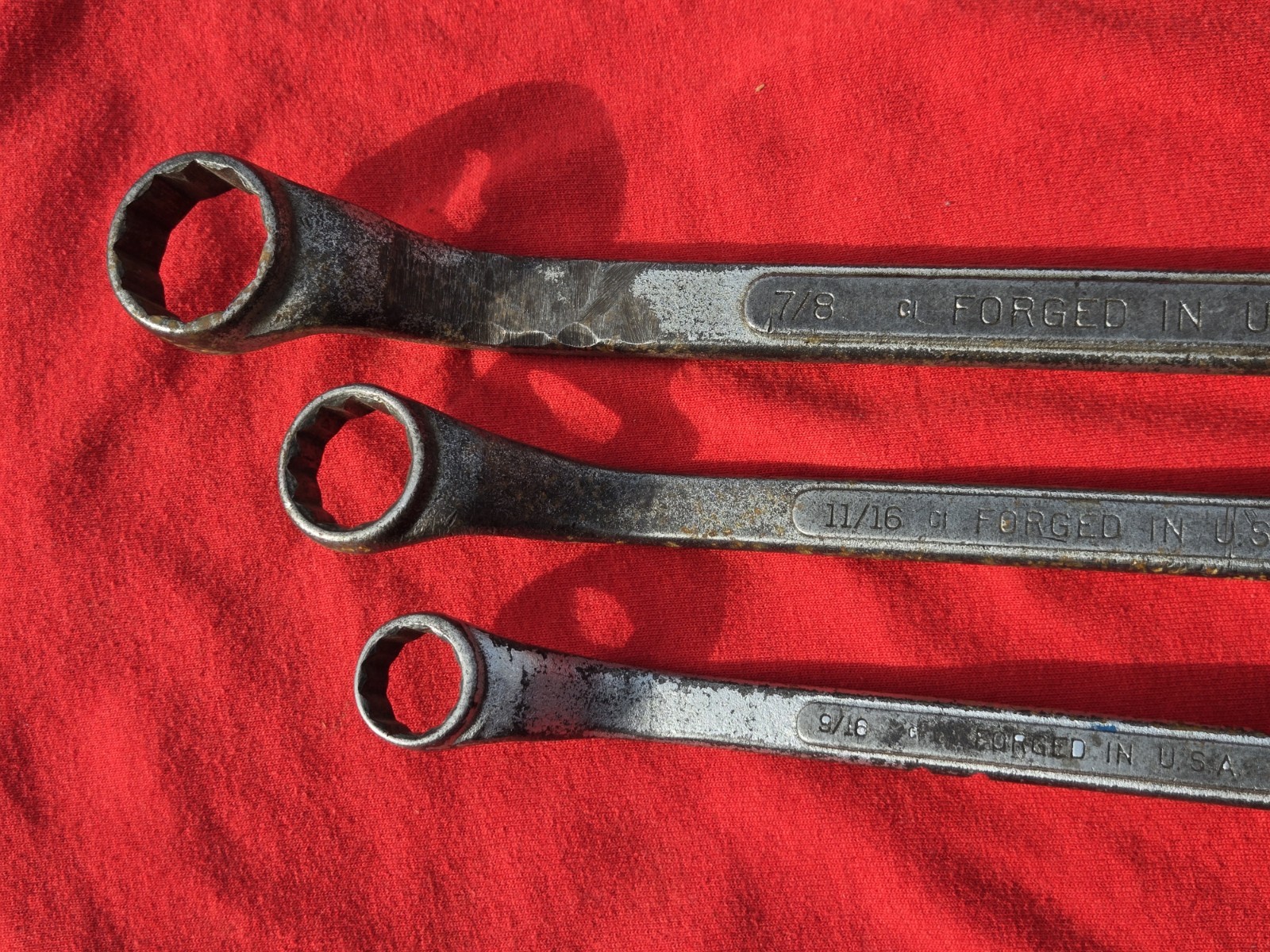 Vintage 1930’s Craftsman 3pc SAE Offset Box End Wrenches CI Made in USA