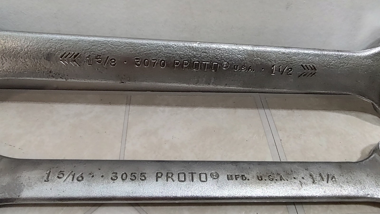 Proto 3070 1-5/8” – 1 1/2” 3055 1-1/4″ – 1-5/16″ Double Open End Wrench Set