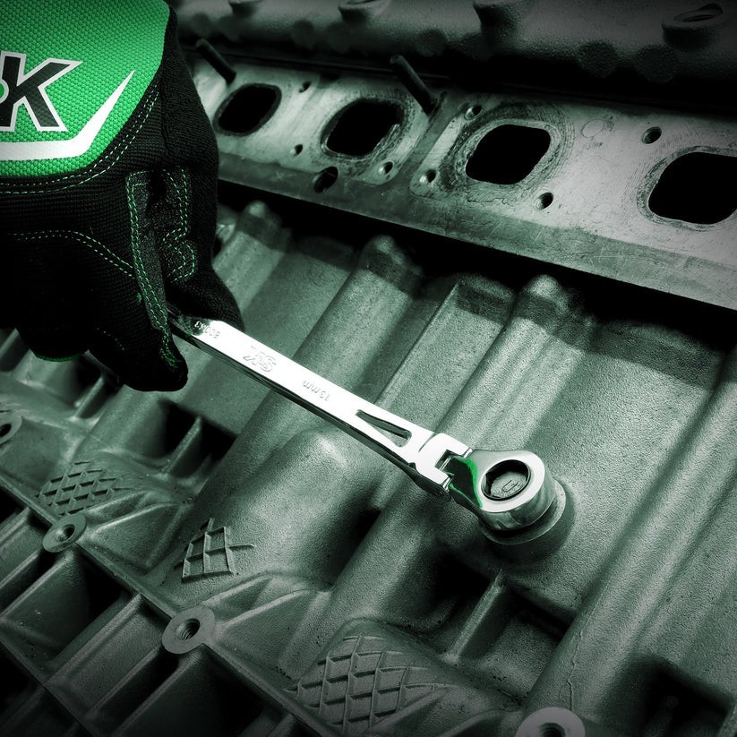 SK Hand Tools 80070 12 Piece Flex-Head X-Frame® Metric Ratcheting Wrench Set