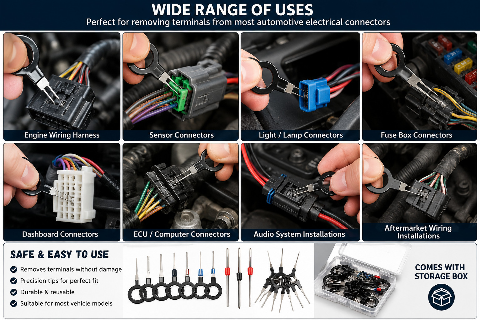 Car Terminal Removal Tool Kit Wire Connector Pin Extractor Repair Set 41/26PCS