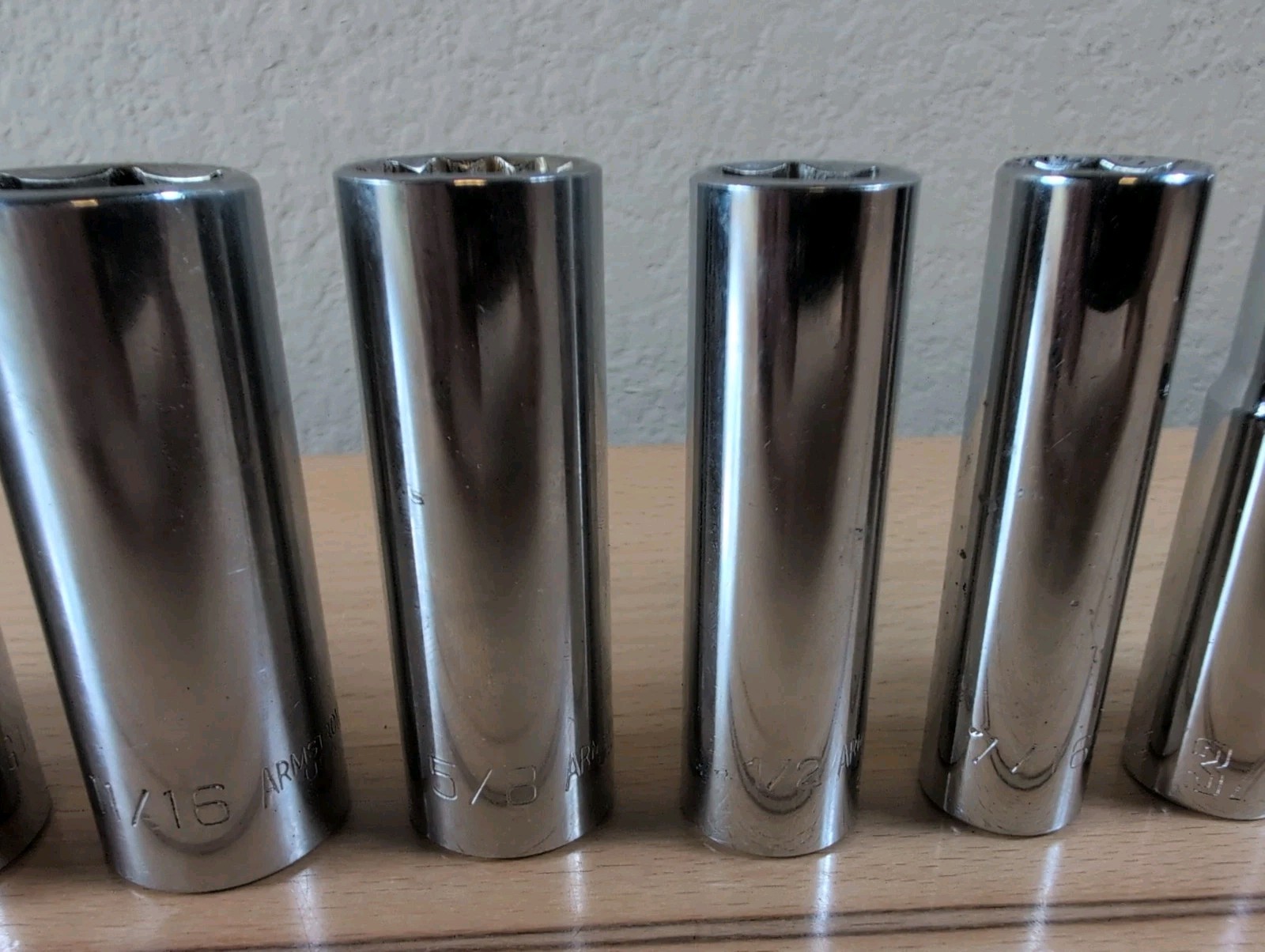 Mixed Lot 10 SAE 3/8″ Drive Deep Sockets Snap-on Armstrong Craftsman 1/4 – 7/8