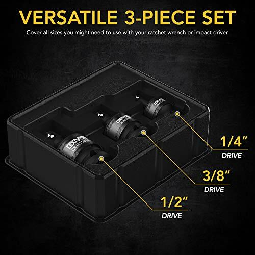 3 Universal Joint Ball Socket Swivel 1/4 3/8 1/2 Tools Impact Drive Sockets Set
