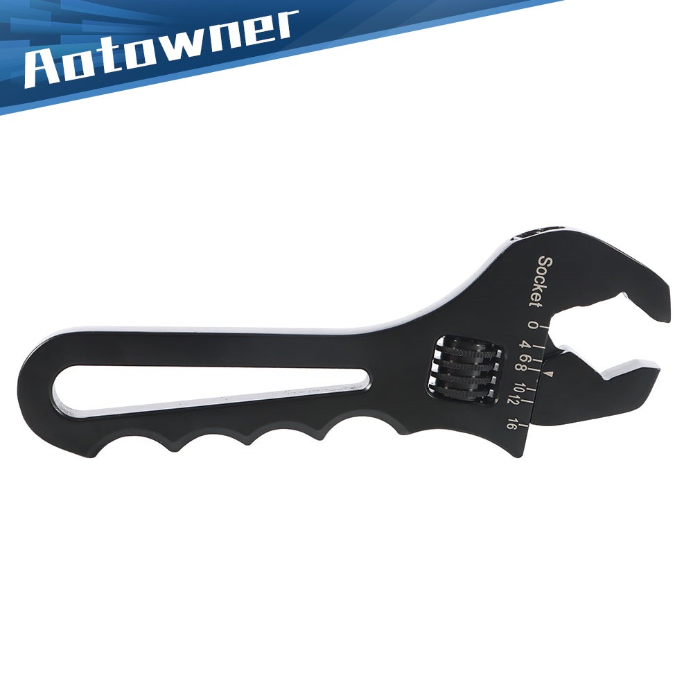 For Hose End Fitting 3AN-16AN Black Adjustable Wrench Aluminum Tool Spanner