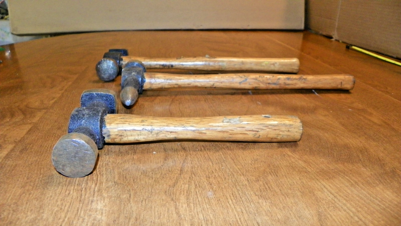 lot of 3 unmarked auto body hammers