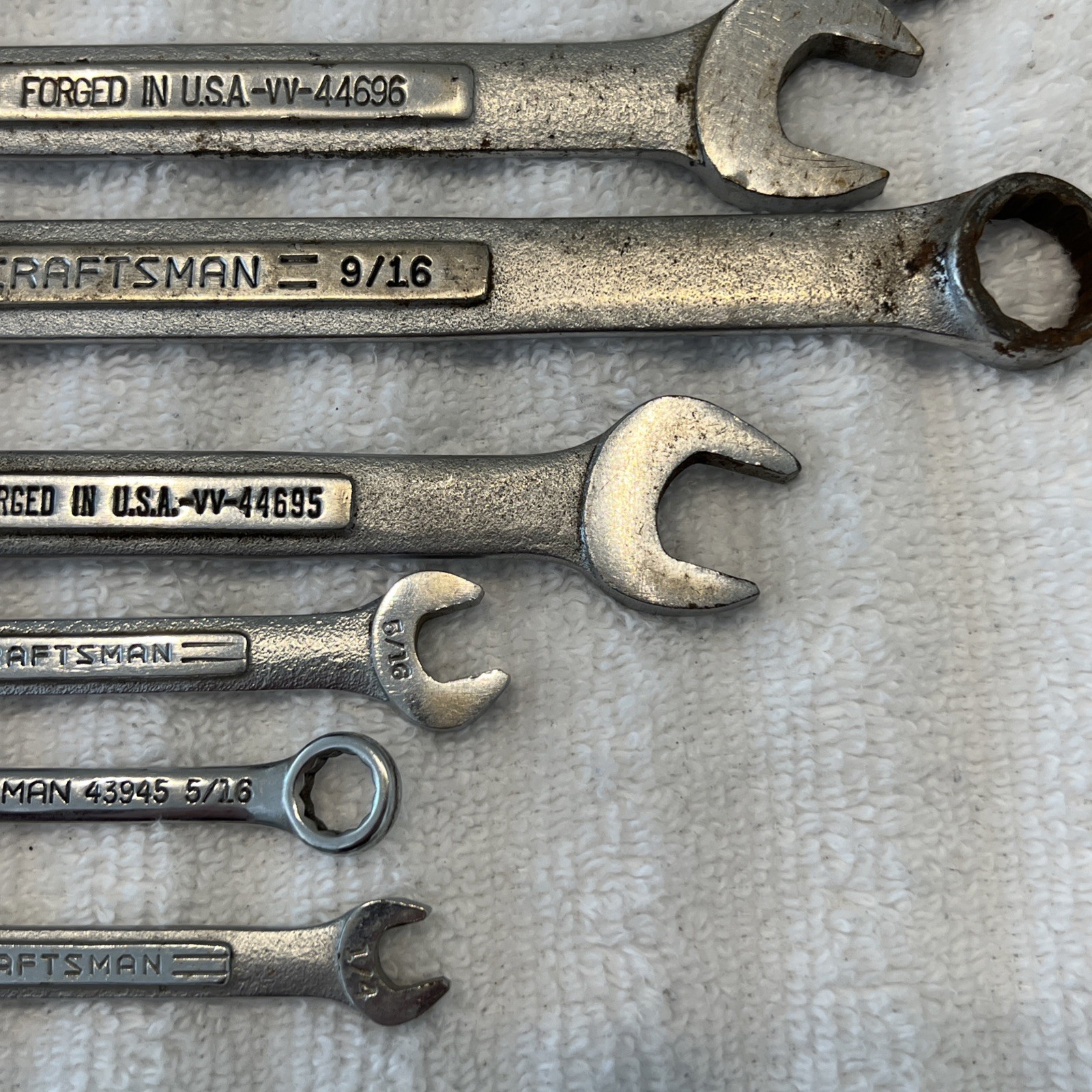 Craftsman Mixed Lot Of 8 Combination and Box End SAE Wrenches VV Series