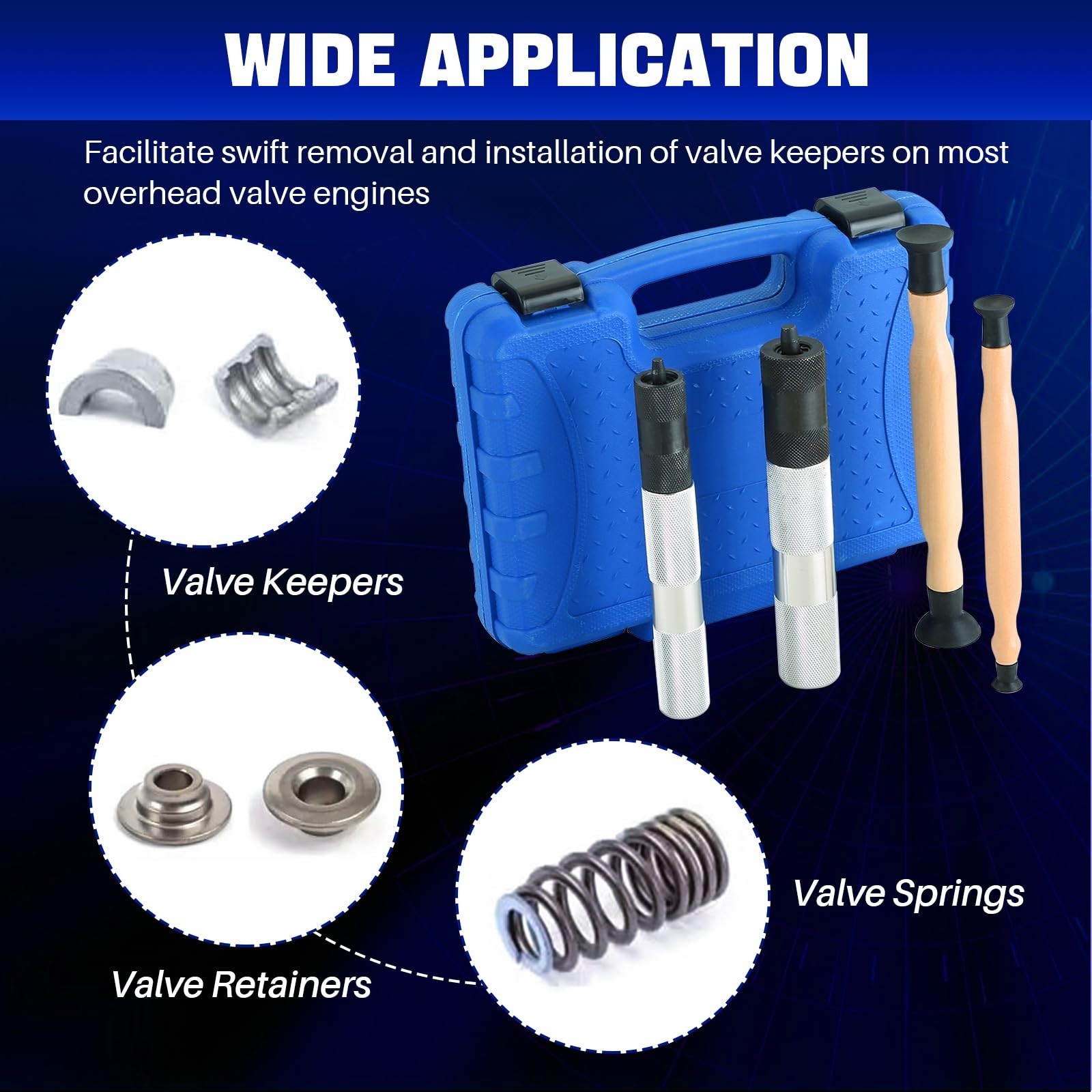 Valve Spring Keeper Remover Installer Kit & Valve Grinding Lapping Tool Set