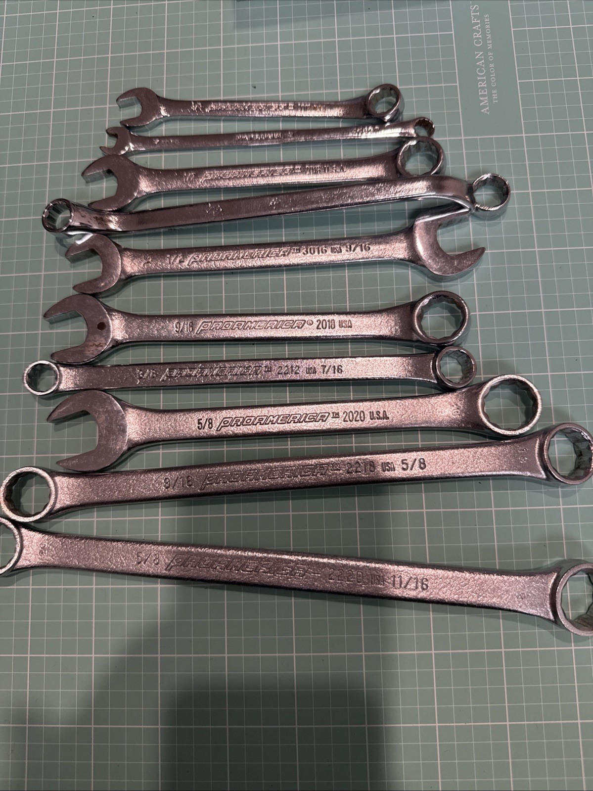 10PCS 3/8-11/16 Combination Wrench Proamerica 12 pt