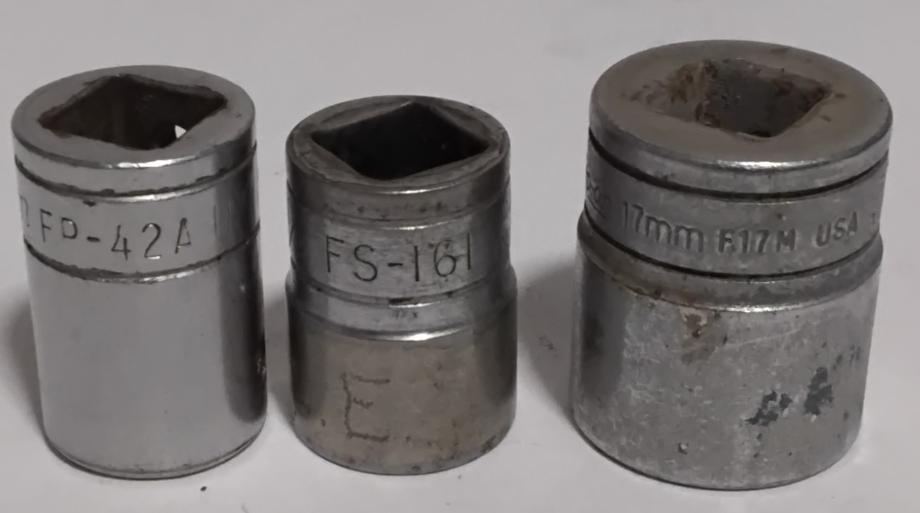 (19) Snap-On Mixed Drive Size Sockets Variety USA 1/4″ 3/8″ 1/2″ 6 & 12 Point