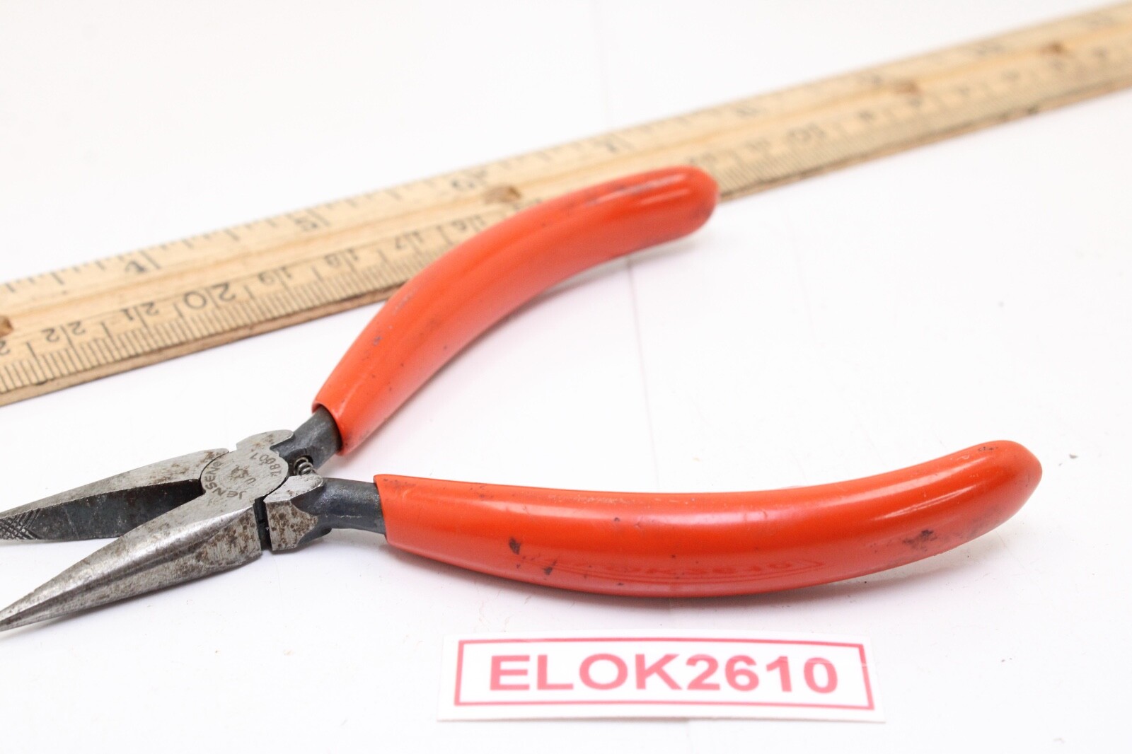 Jensen 1B007 4-1/2″ Miniature Needle Nose Red Rubber Handle Pliers USA