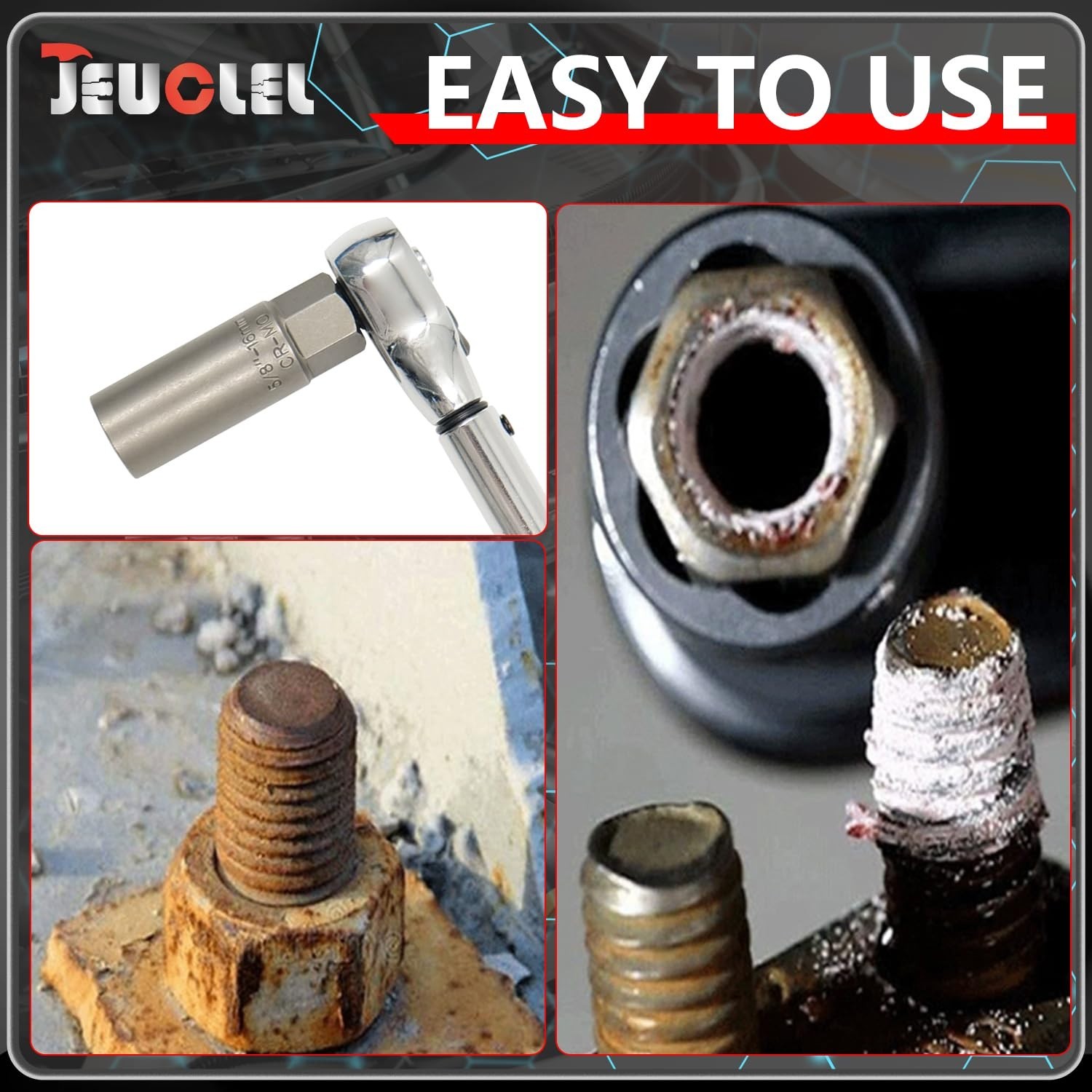 7PCS Spiral Deep Extractor Set – Spark Plug, Broken Bolt & Stud Remover Tool