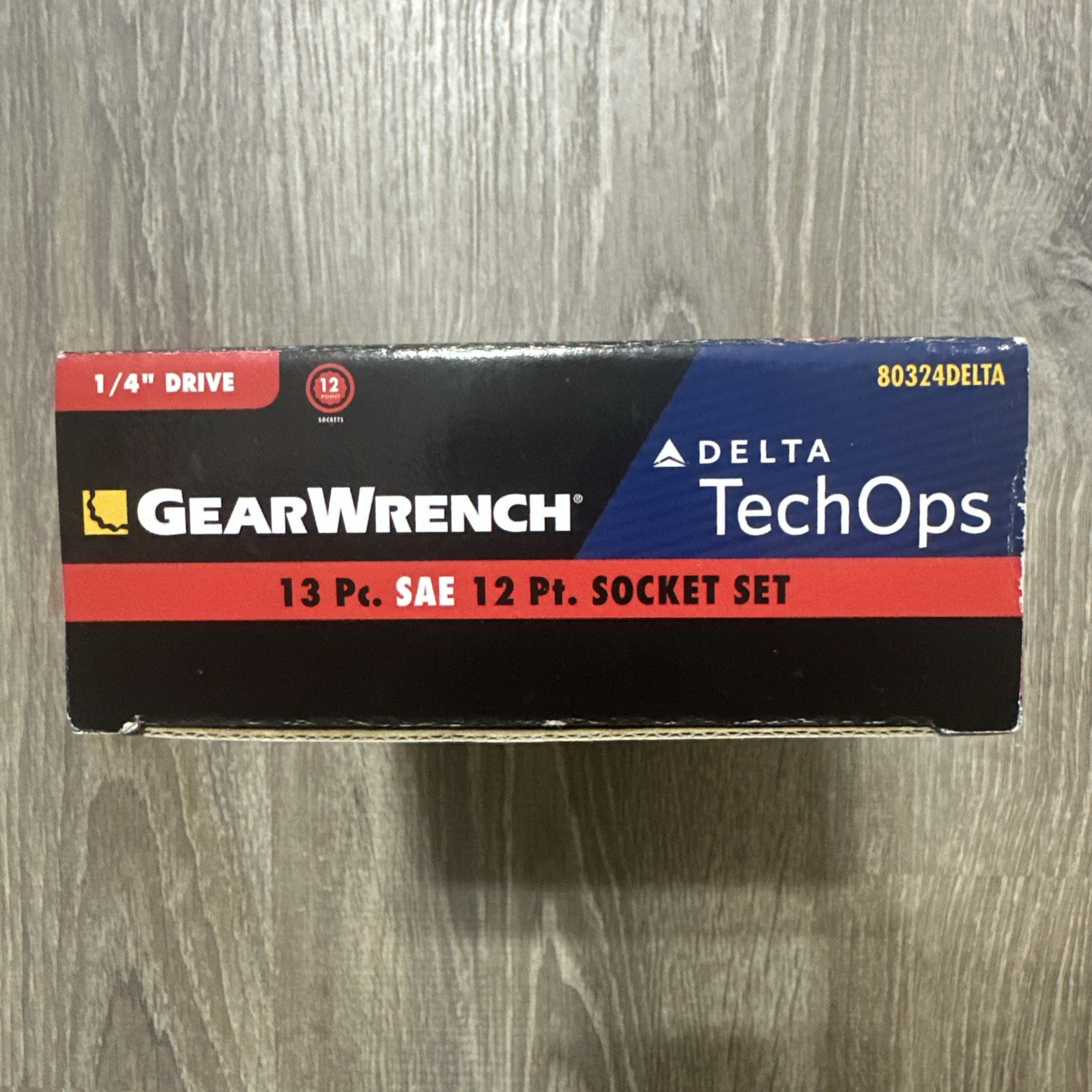 GearWrench 13 Pc SAE 12 Pt Socket Set Hard Case 80324DELTA Rare Delta AMT 2014