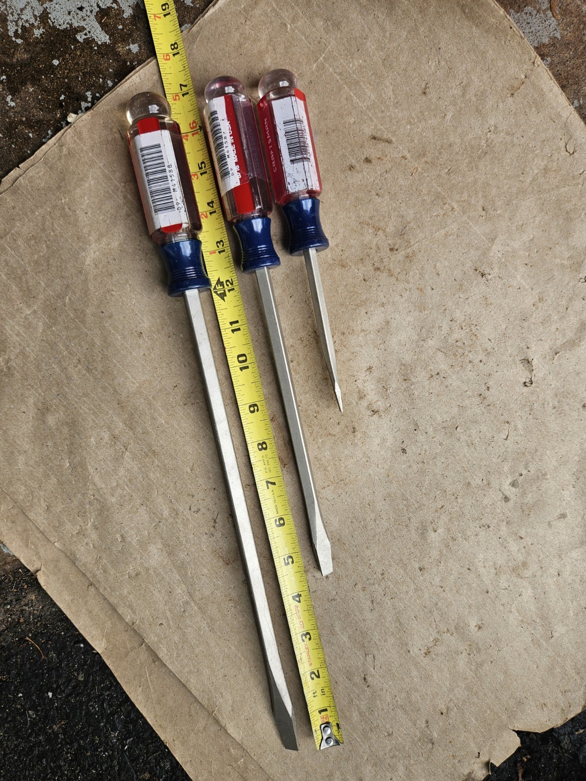 NOS Craftsman Set Of 3 41588 Flat 3/8″ 41587 Flat 5/16″ 41583 1/4″ Screwdriver
