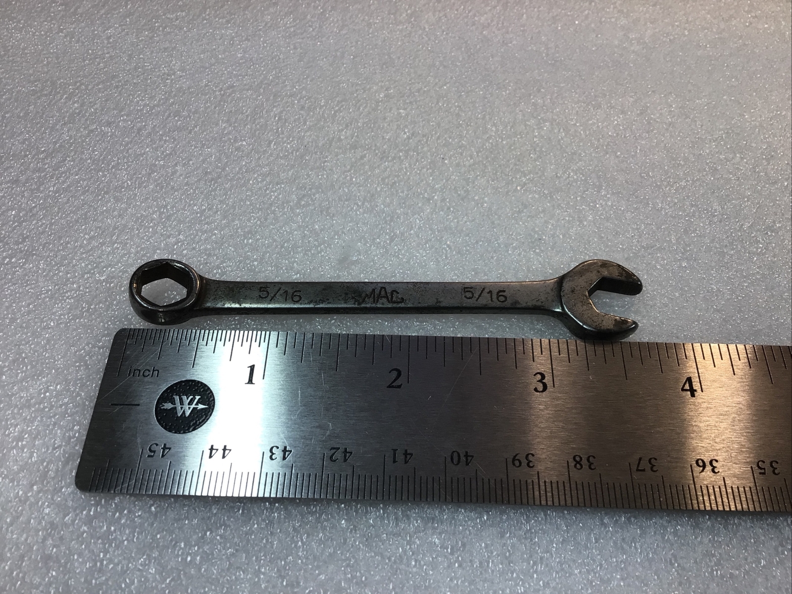 MAC TOOLS#CH10 – 5/16”, SAE, 6 PT., CHROME, SHORT, COMBINATION WRENCH-U.S.A-