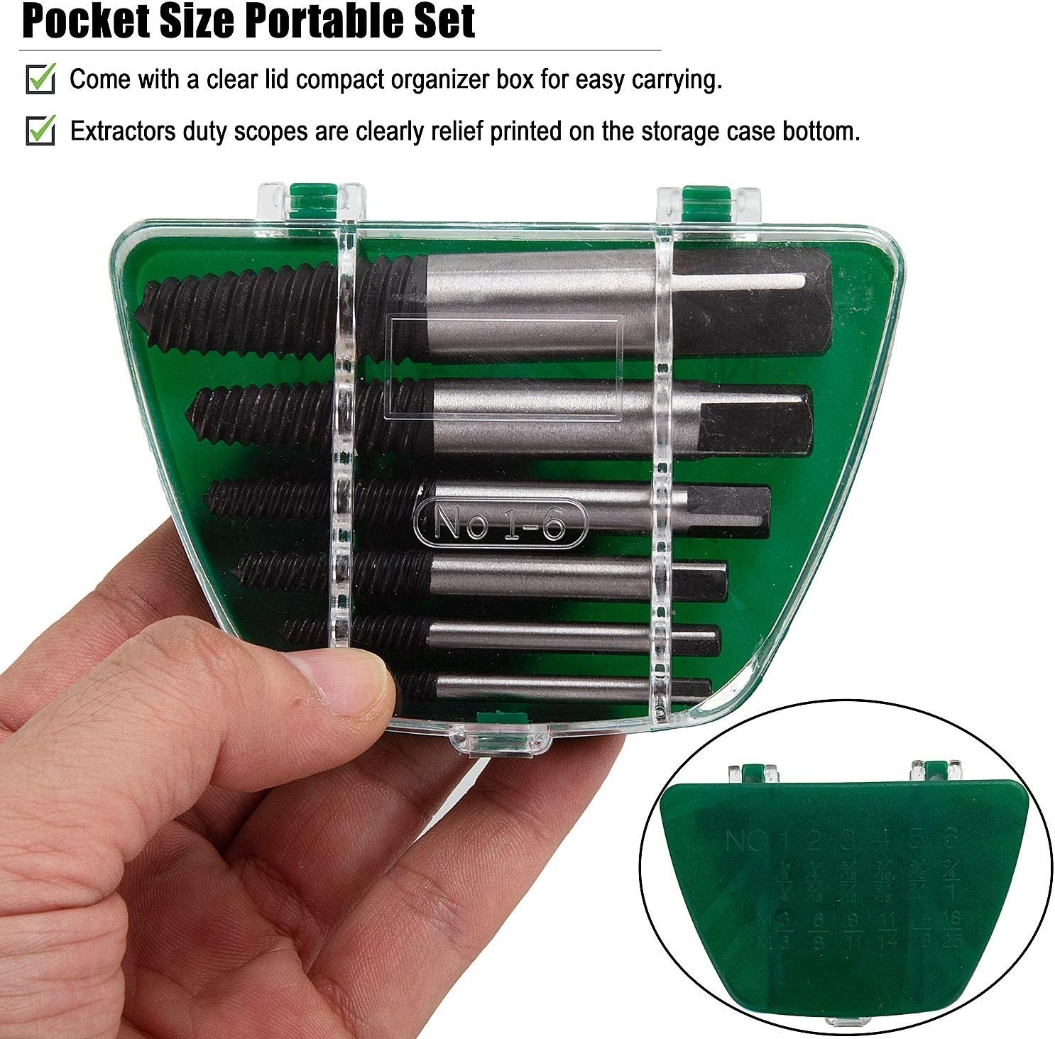 6pcs Stripped Screw Extractor, Damaged Bolt Remover Set – Ideal Left Hand Spi…
