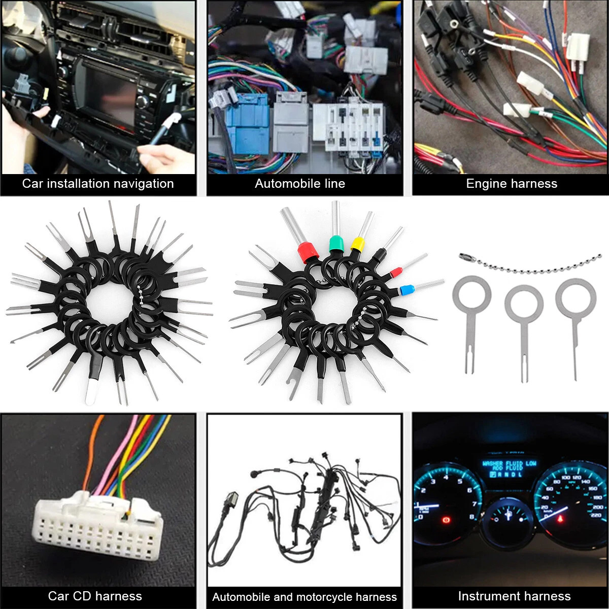 Pin Wire Terminal Removal Tool Car Electrical Wiring Crimp Connector Key 41pcs