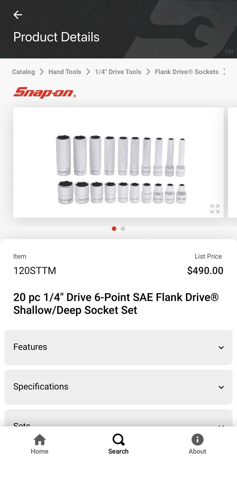 NEW 20 pc 1/4″ Drive 6-Point SAE Flank Drive® Shallow/Deep Socket Set 120STTM
