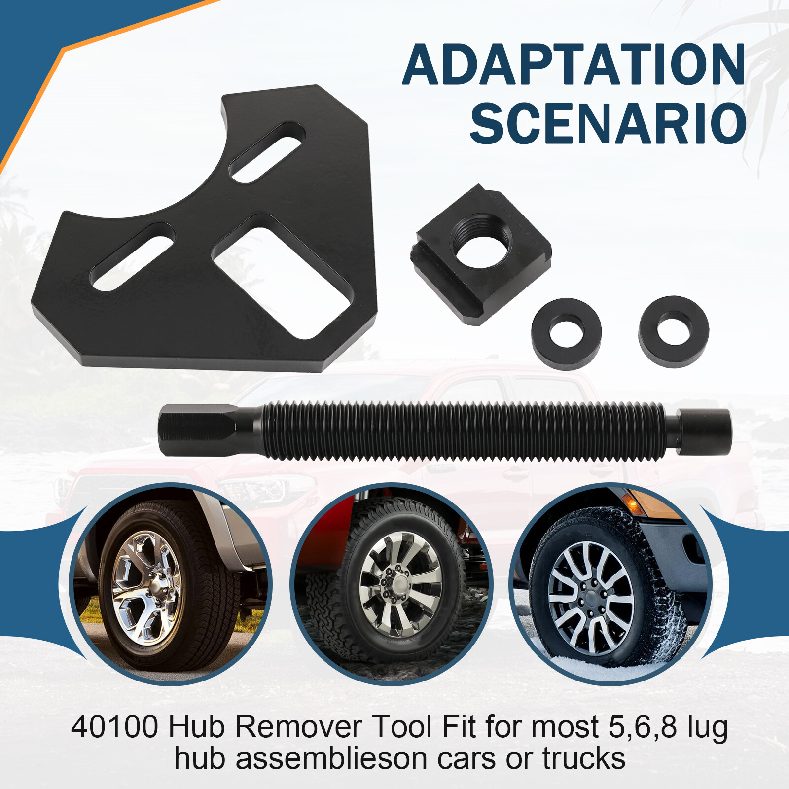New Wheel Hub Removal Tool Fit For Most 5 6 8 Lug Hub Assembly 40100