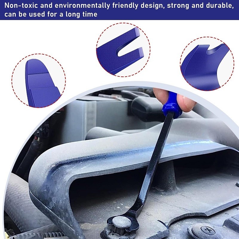 Trim Removal Kit With Metal Pry Removal Tool Dash Radio Stereo Blue Plastic