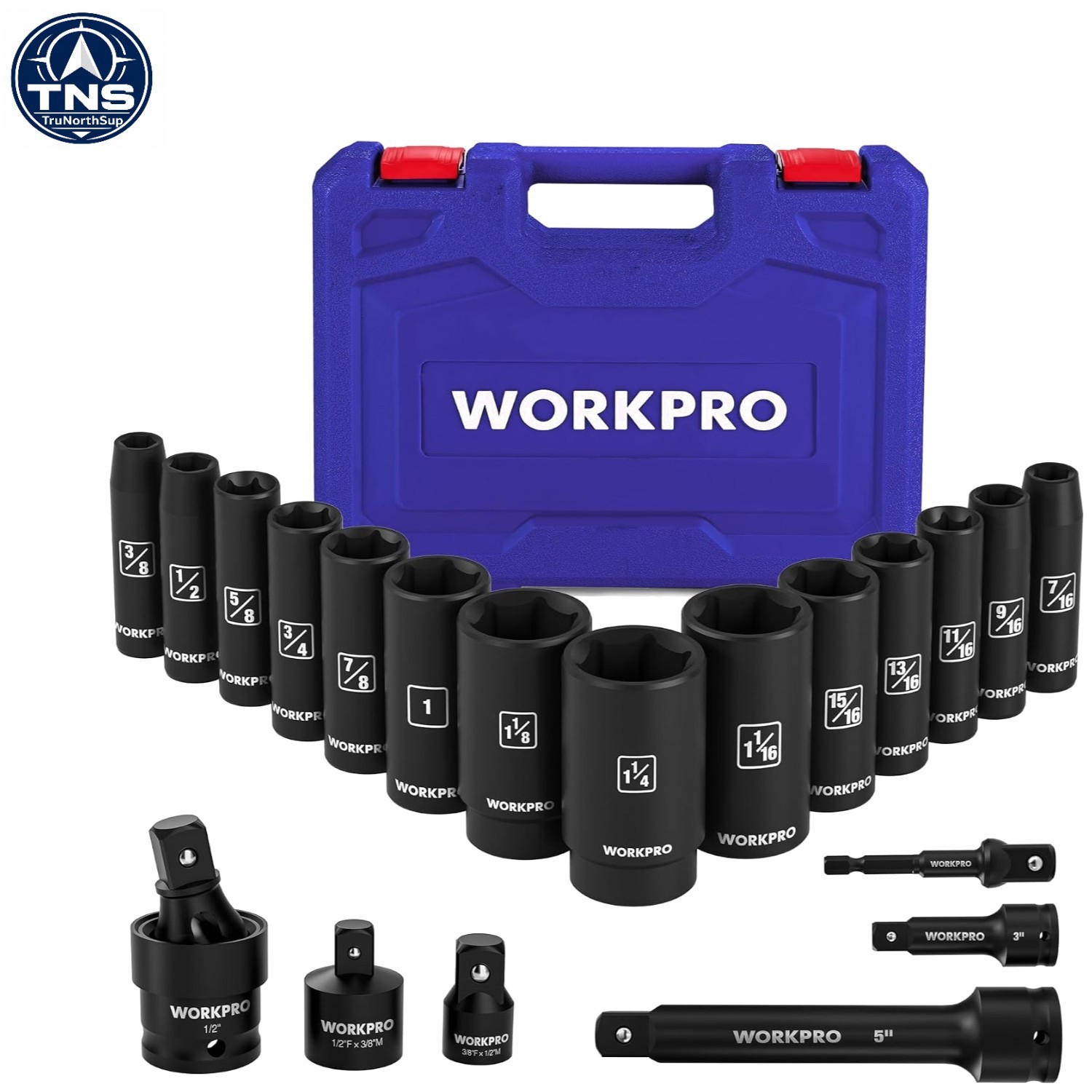 Comprehensive 1/2″ Drive Deep Impact Socket Set – 20 Pieces for All Projects