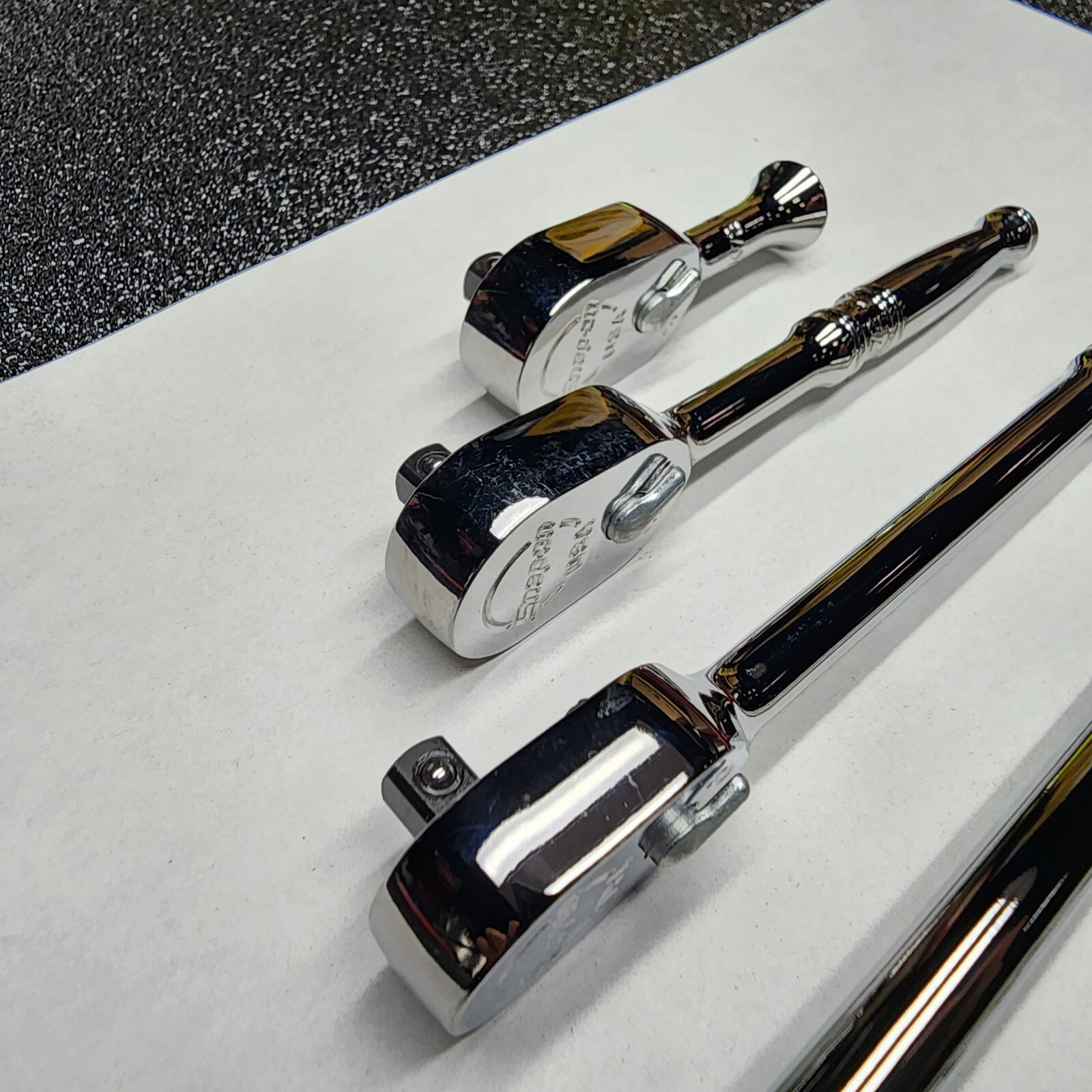 Snap-on Tools USA NEW 4pc 1/4″ Drive Fine Tooth Chrome Handle Ratchet Lot Set