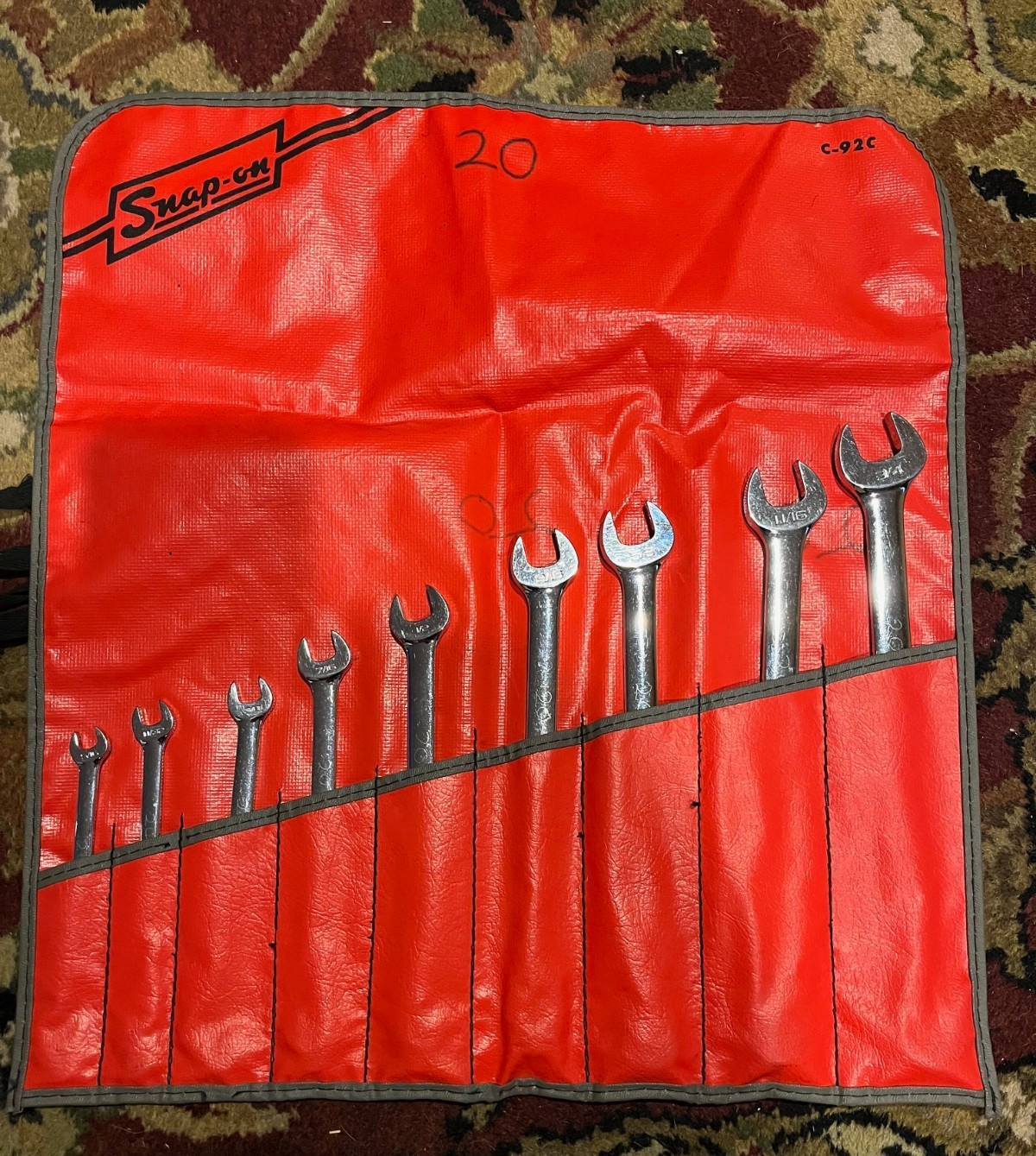 Vintage Snap-on OSH709A 6 Point Combination Wrench Set 9-Piece 5/16″-3/4″