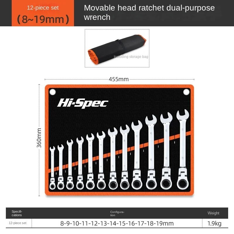 Ratchet Wrench Open End Dual Purpose Quick and Labor-saving Wrench Tool Set
